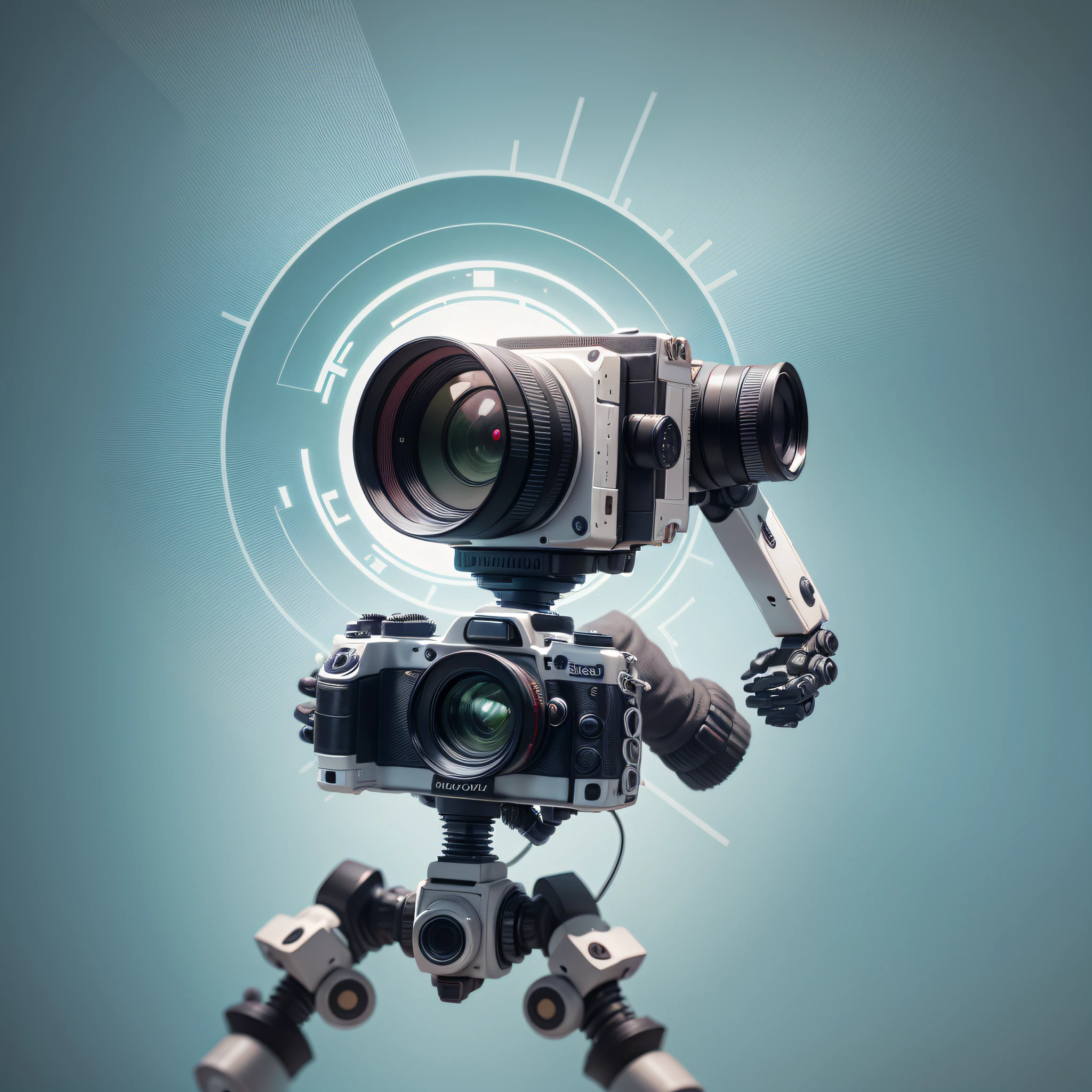 Transparent background image of a robot photographer taking pictures --auto --s2