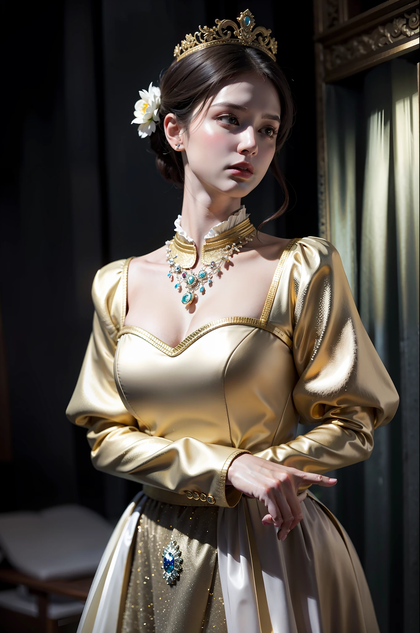 art by Ragnar Kjartansson,art by George Perez,modelshoot style shot of a Fashionable Russian Female Theater director,at Twilight,Pixel Art,Depth of field 270mm,crisp lines,extremely beautiful,hyperdetailed,(best quality:1.4),((masterpiece)),((realistic)),(detailed),(photorealistic:1.4),,