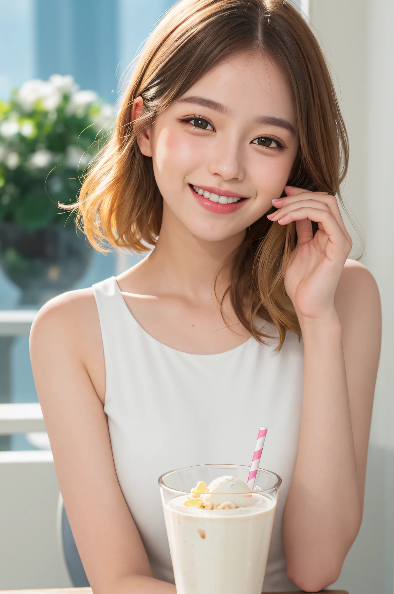 RAW Photography, Portrait Photography
Professional Food Licking Vanilla Milk Cream Ice Cream, Young and Cute One Girl, Full Body, Big, Close Eyes, Smile,
8K UHD, DSLR, Soft Lighting, High Quality, Film Grain, FUJIFILM XT3