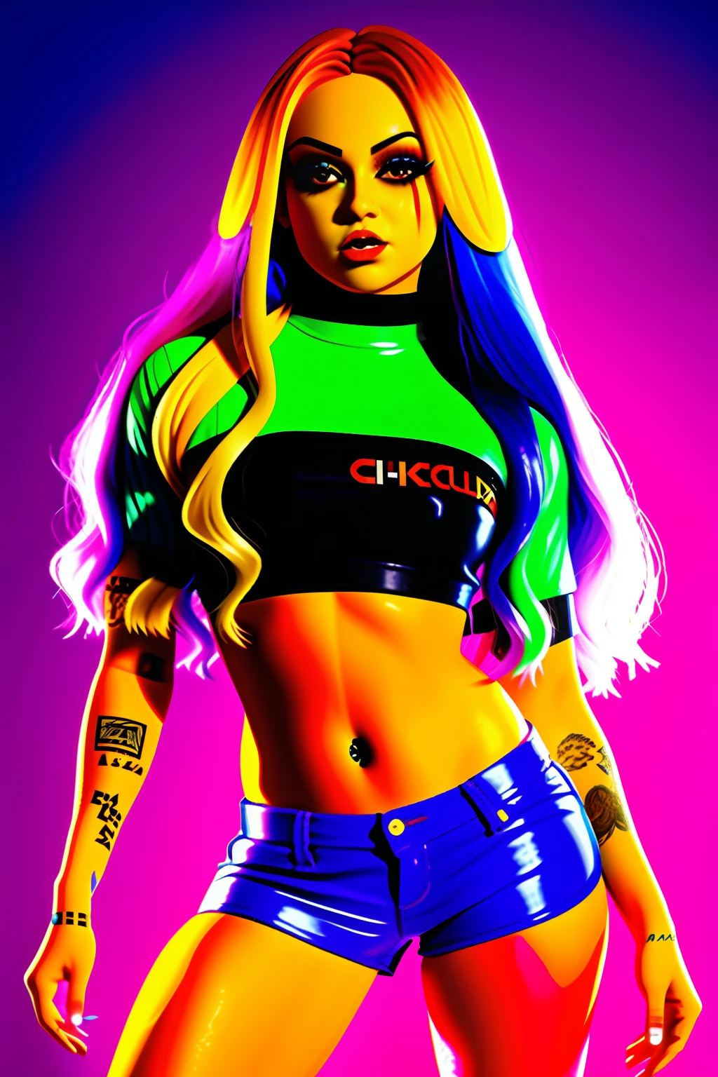 Mix of the Chucky doll with the singer pabllo vittar