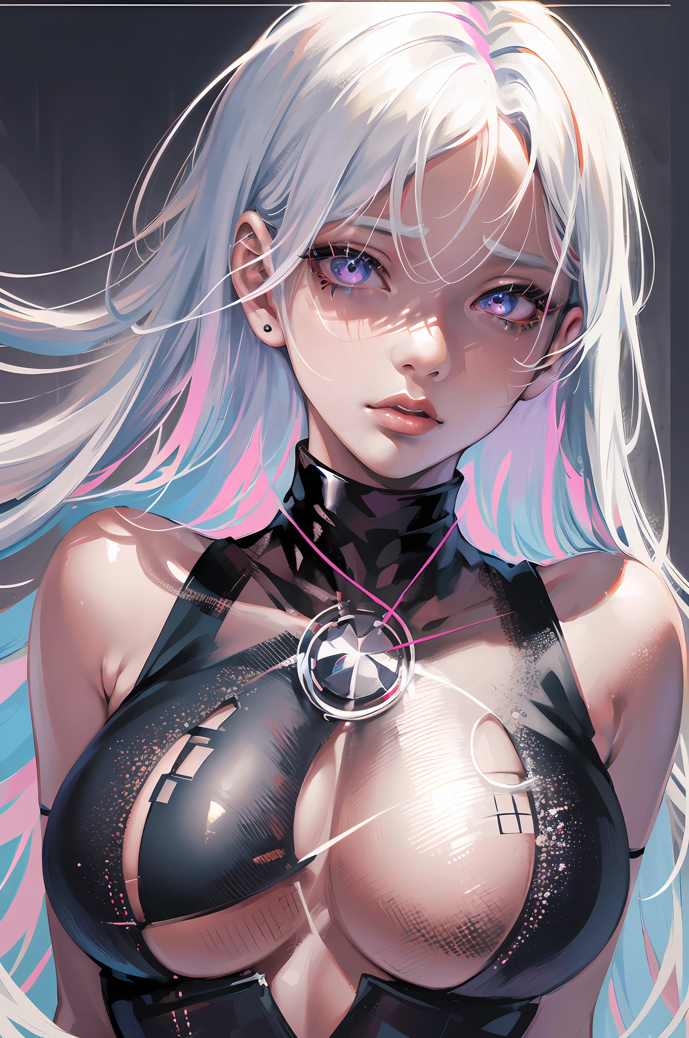 anime girl with white hair and black clothes posing naked, extremely detailed artgerm, detailed digital anime art, artgerm on artstation pixiv, guweiz on pixiv artstation, guweiz on artstation pixiv, fanart best artstation, :: rossdraws, trending on artstation pixiv, rossdraws 2. 5