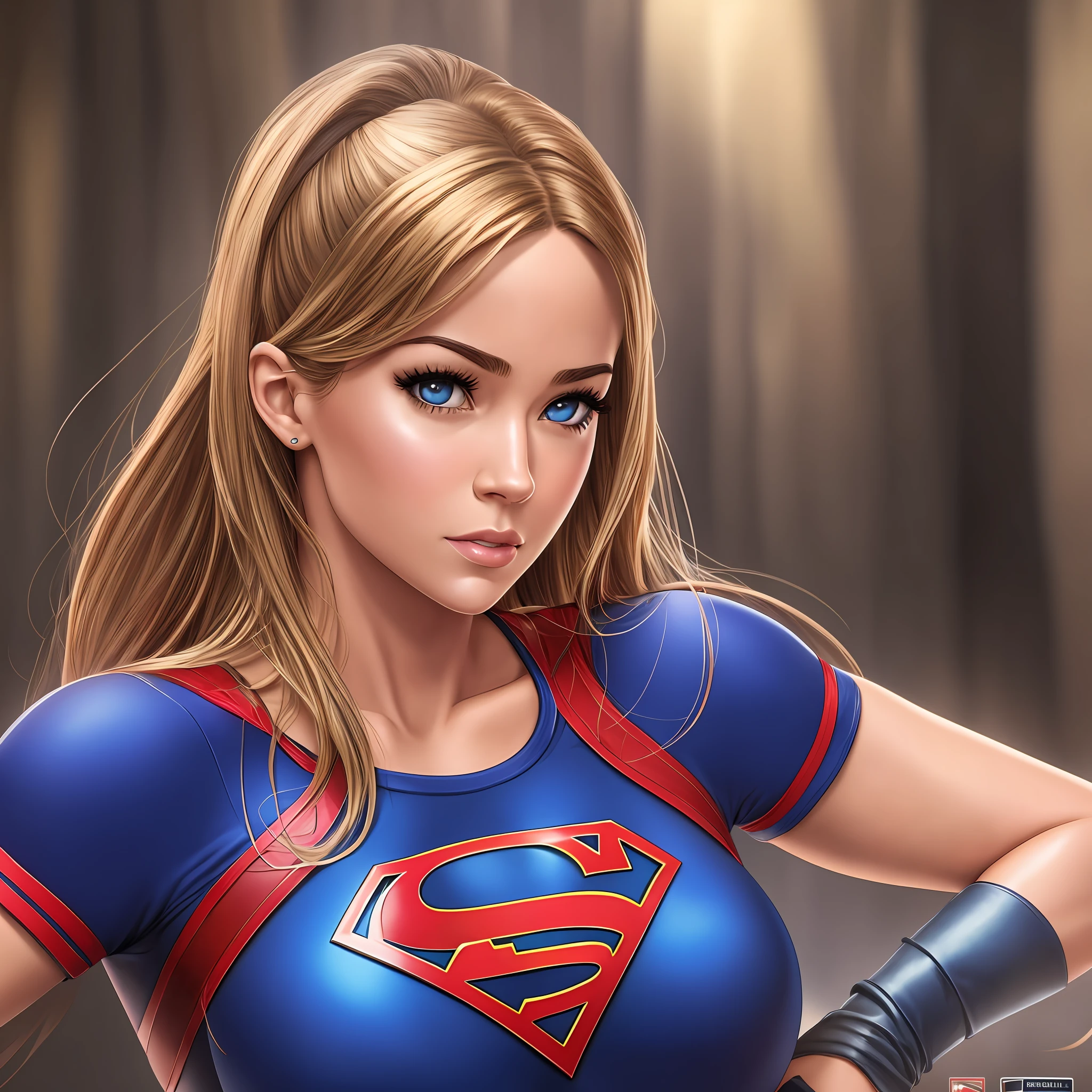 Photo Realistic, Realistic. 1girl realistic, skin realistic, sasha calle face, big boobs, supergirl --auto --s2