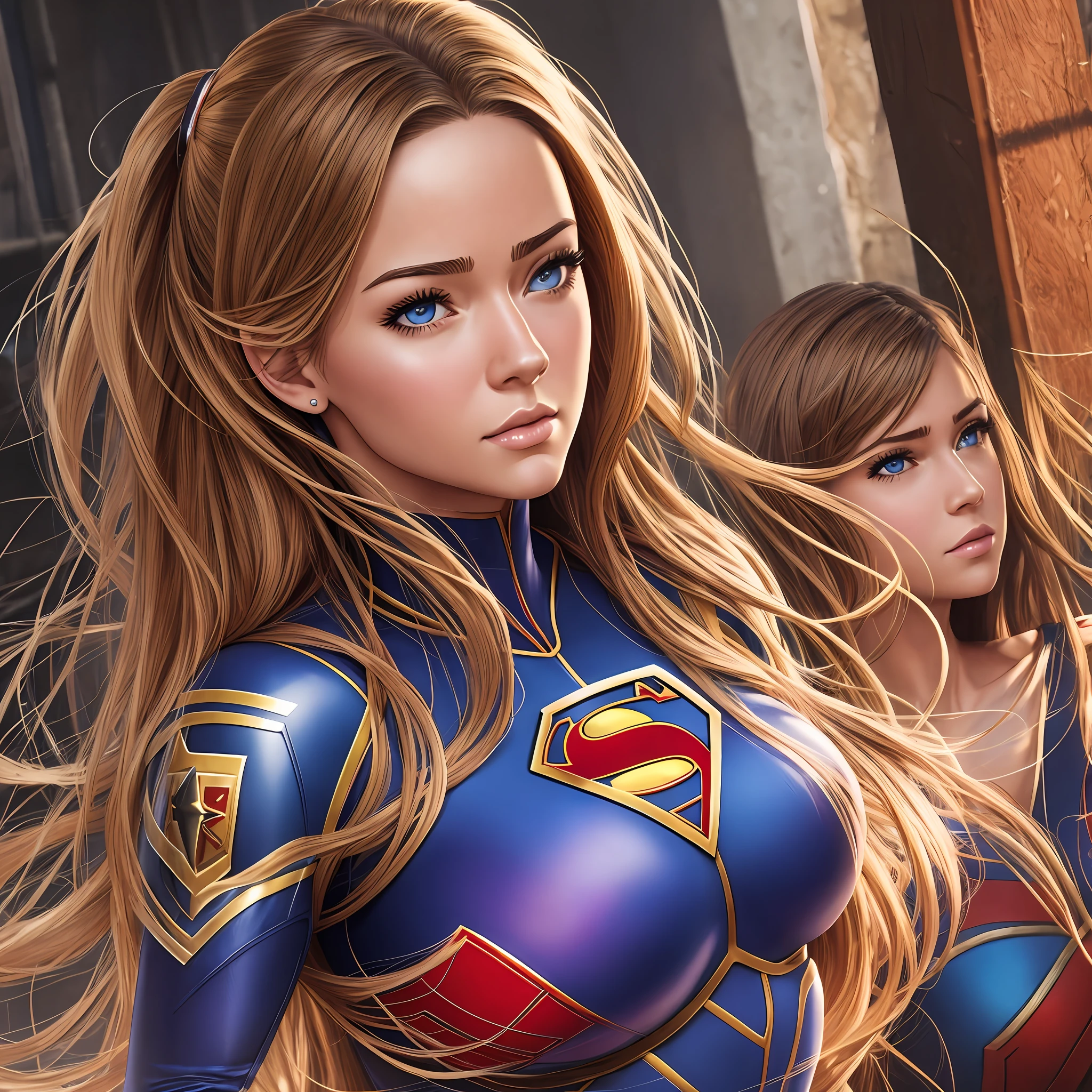 Photo Realistic, Realistic. 1girl realistic, skin realistic, sasha calle face, big boobs, supergirl --auto --s2