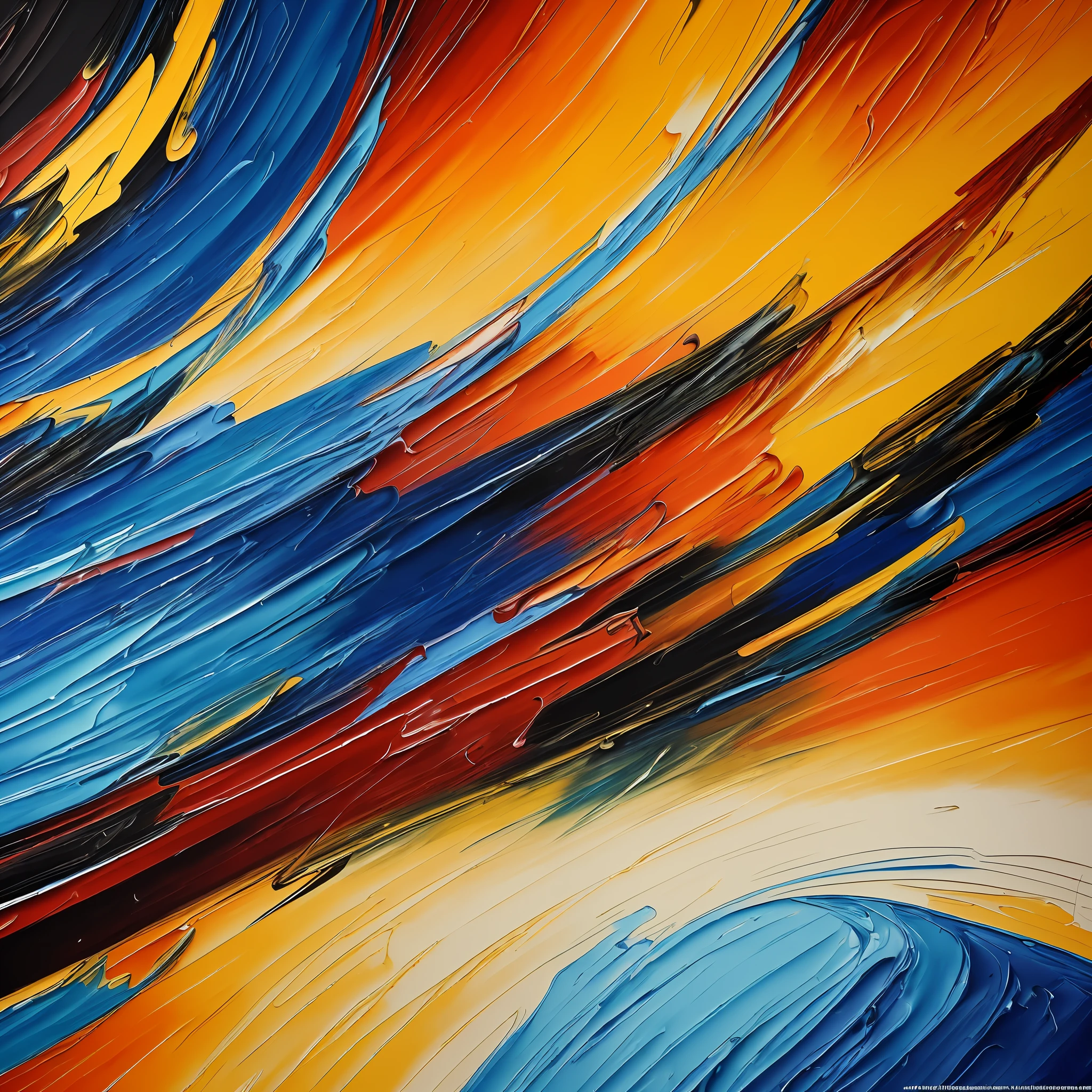 (An incredible abstract oil painting, best quality 8K wallpaper:1.3), unique and adventurous, bold lines, dynamic imagery.