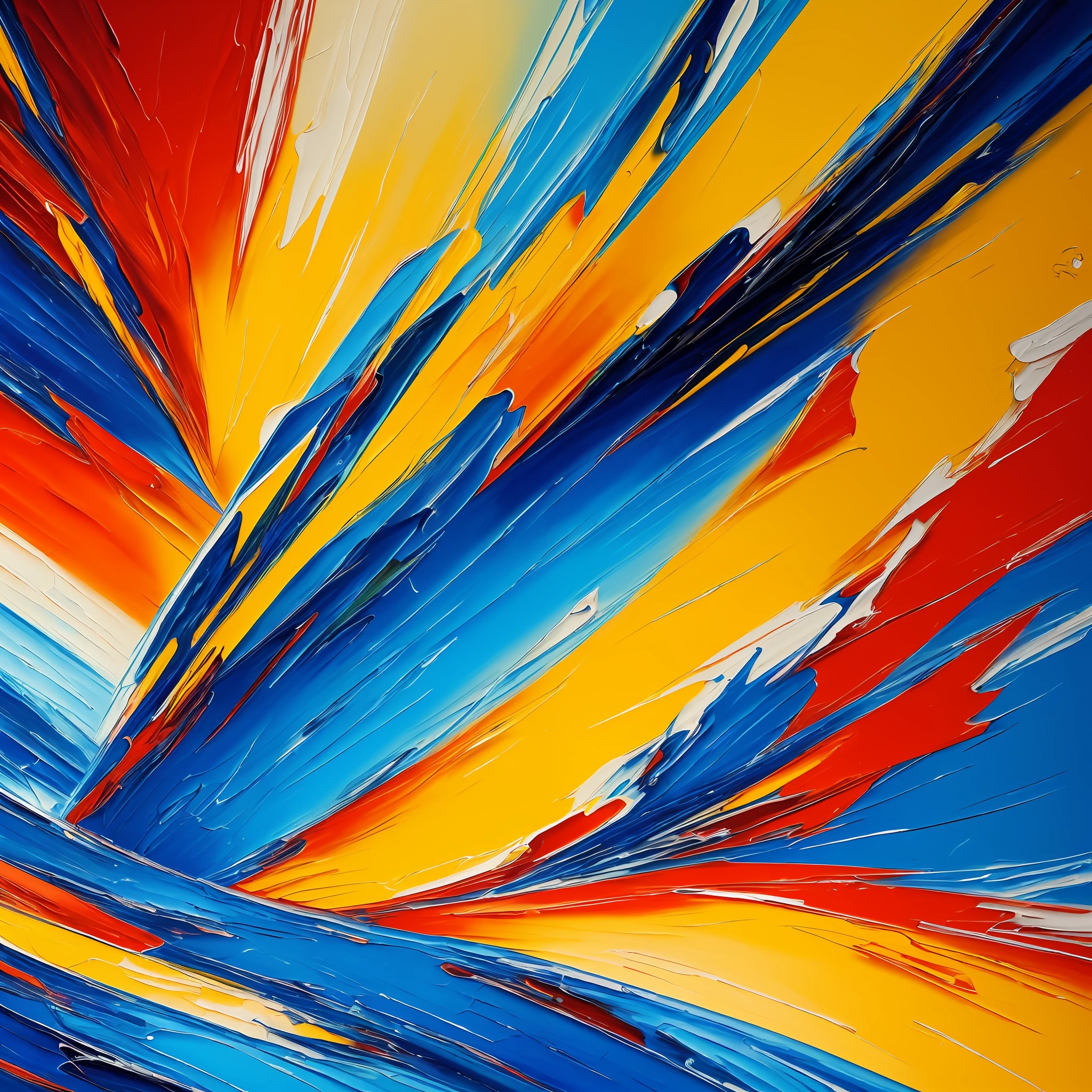 (An incredible abstract oil painting, best quality 8K wallpaper:1.3), unique and adventurous, bold lines, dynamic imagery.