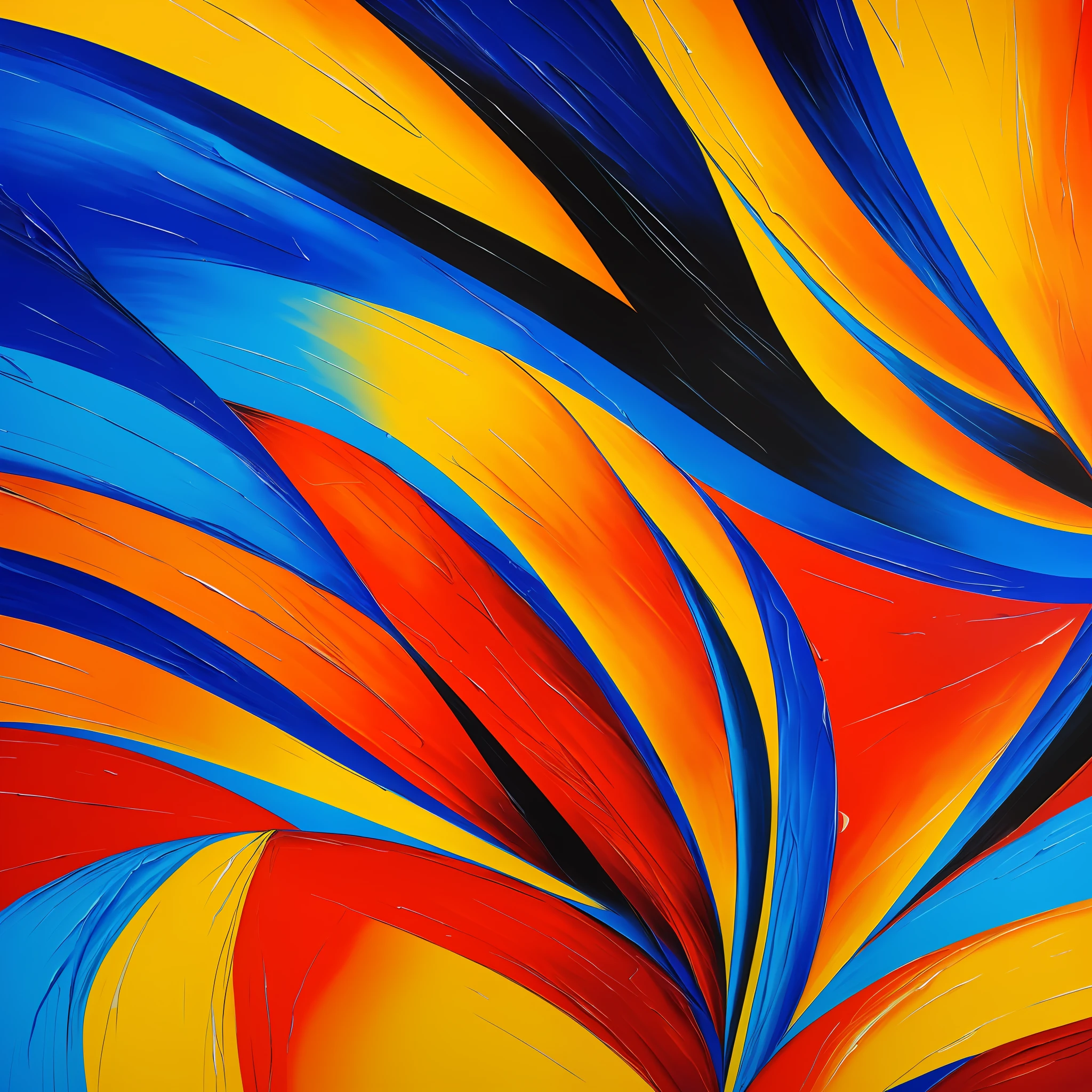 (An incredible abstract oil painting, best quality 8K wallpaper:1.3), unique and adventurous, bold lines, dynamic imagery.