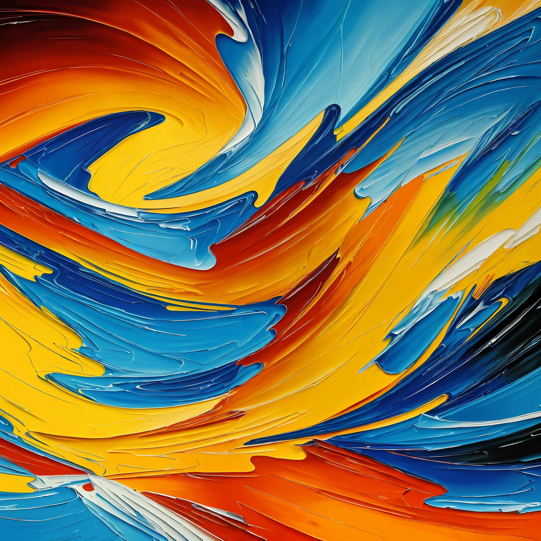(An incredible abstract oil painting, best quality 8K wallpaper:1.3), unique and adventurous, bold lines, dynamic imagery.