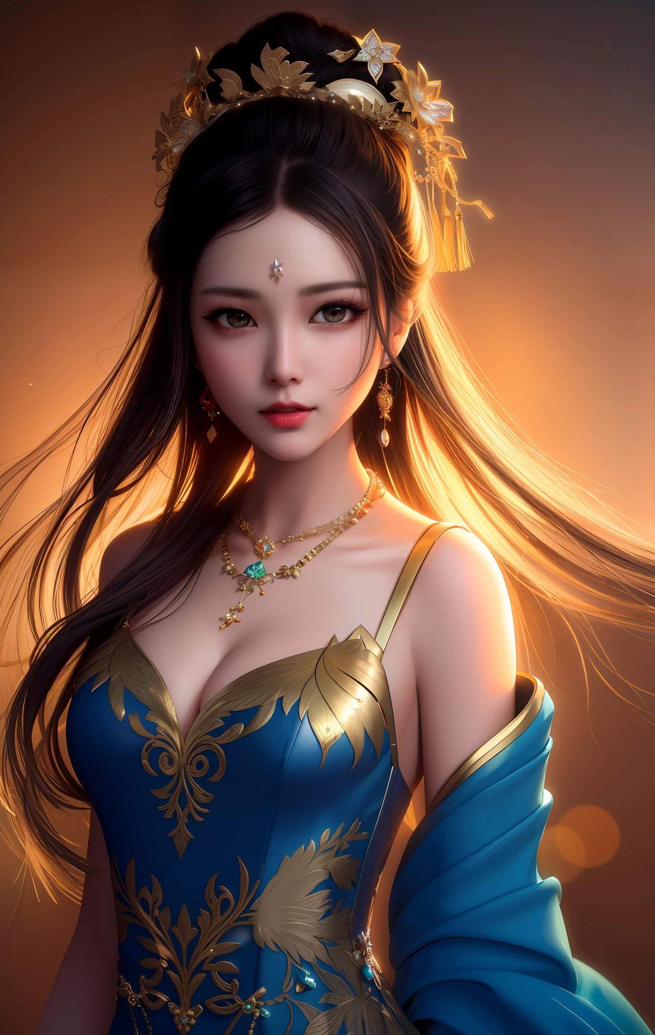 best quality, masterpiece, highres, 1girl,china dress,hair ornament,necklace, jewelry,Beautiful face,upon_body, tyndall effect,photorealistic, dark studio, rim lighting, two tone lighting,(high detailed skin:1.2), 8k uhd, dslr, soft lighting, high quality, volumetric lighting, candid, Photograph, high resolution, 4k, 8k, Bokeh