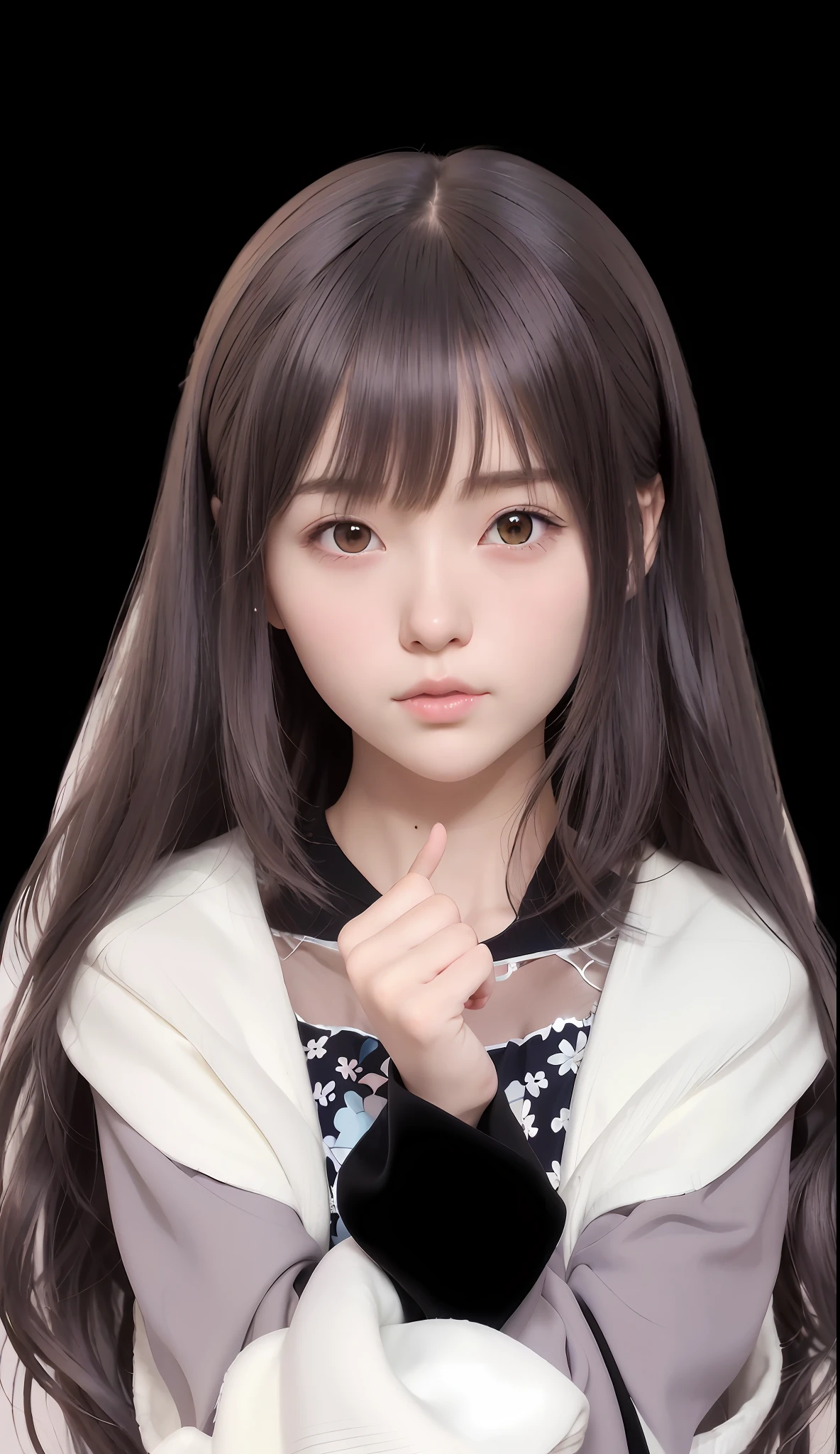 arafed image of a girl with long hair and a white sweater, kawaii realistic portrait, realistic young anime girl, cute natural anime face, cute anime girl portrait, extremely cute anime girl face, portrait of cute anime girl, realistic anime 3 d style, beautiful anime portrait, guweiz, artwork in the style of guweiz, cute anime girl