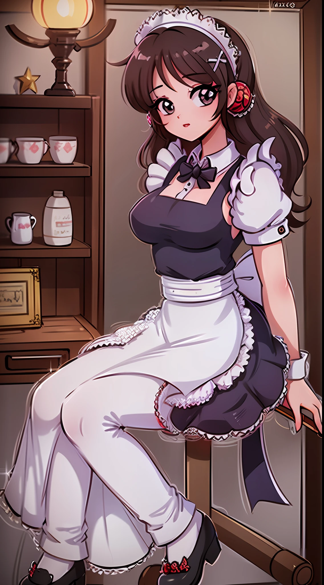 masterpiece, best quality,1girl,maid apron,maid headdress,