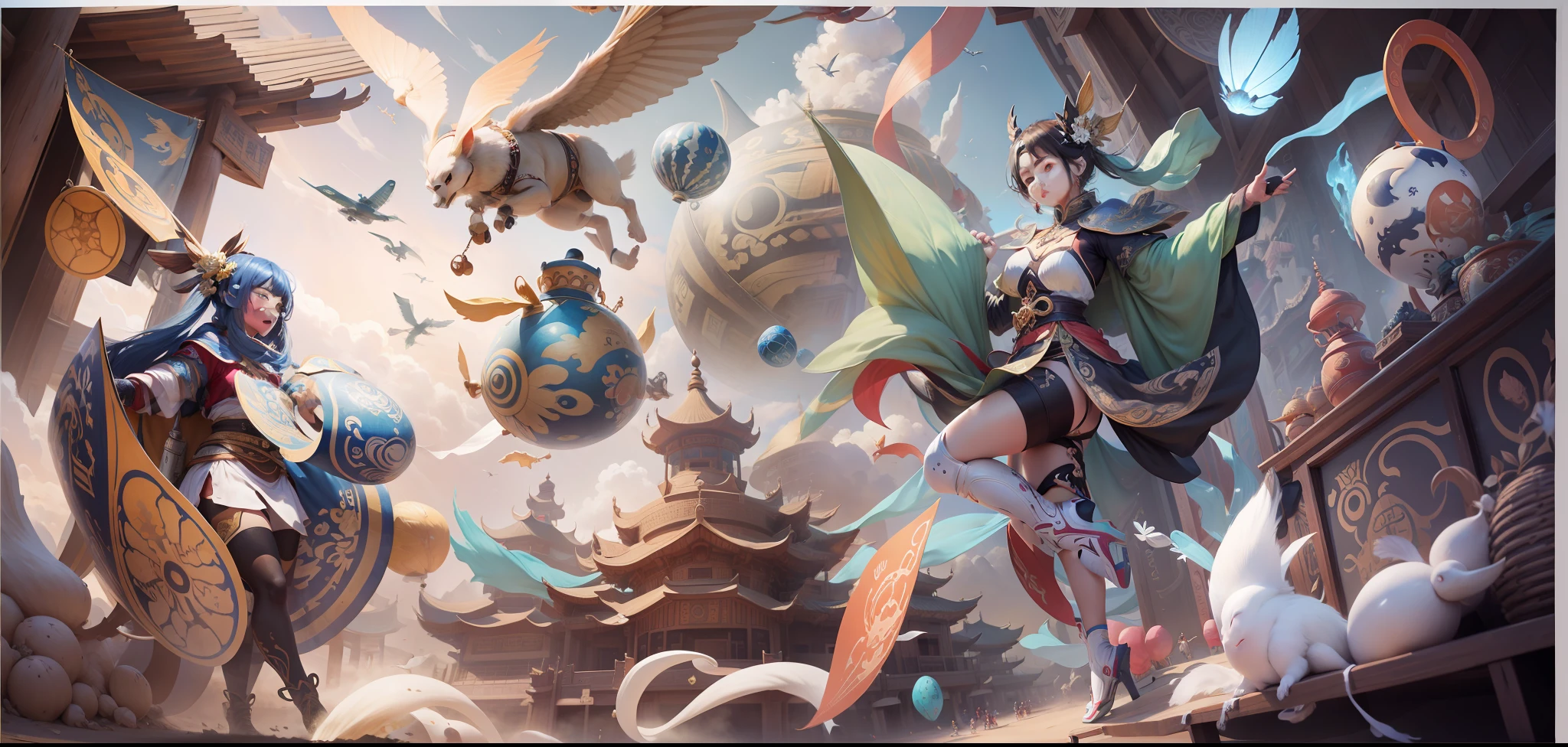 CyberDunhuang scene Flying around the sky --auto --s2