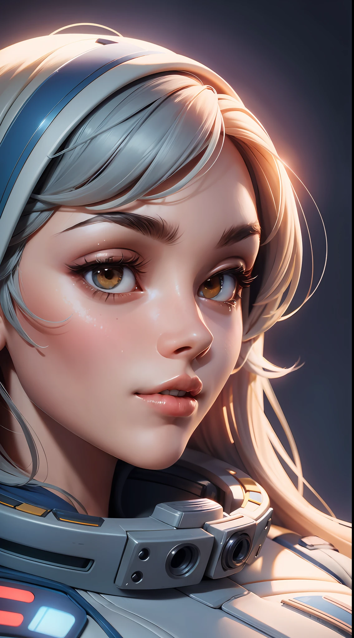 Sexy female cosmonaut, pretty face, beautiful face, face must be shown, big breasts, high detail, backlighting, ray tracing, depth of field, close-up, bokeh, Canon, UHD, high details, anatomically correct, super detail, 8k, best quality