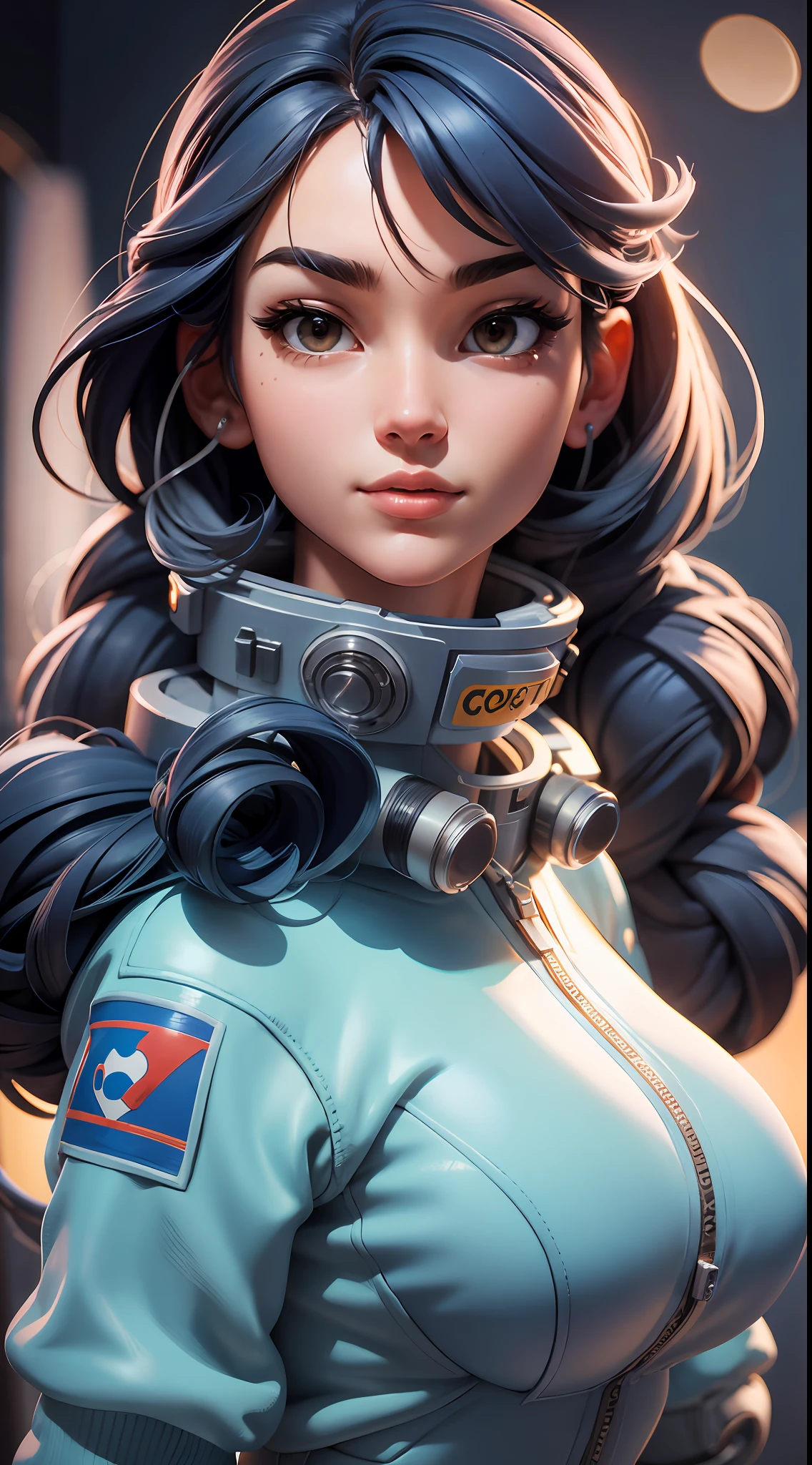 female cosmonaut, pretty face, beautiful face, fıt body, big gh detail, backlighting, ray tracing, depth of field, close-up, bokeh, Canon, UHD, high details, anatomically correct, super detail, 8k, best quality