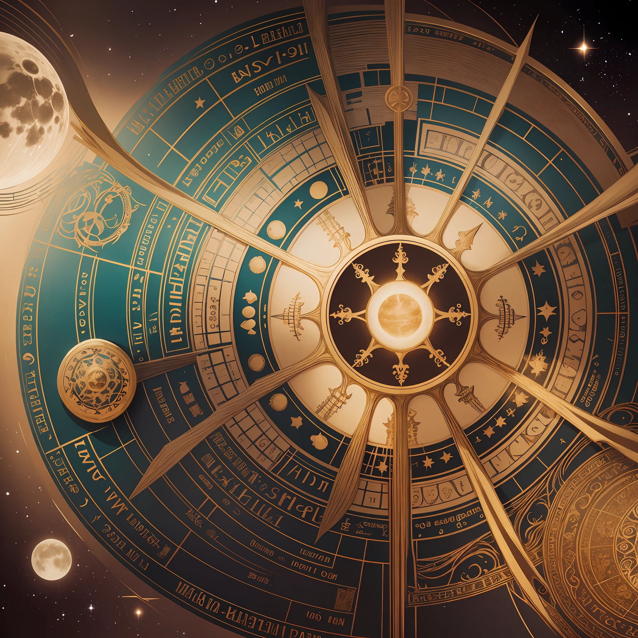 birth chart, Venus, light, moon, sun, planet, star, gentle smile, rococo