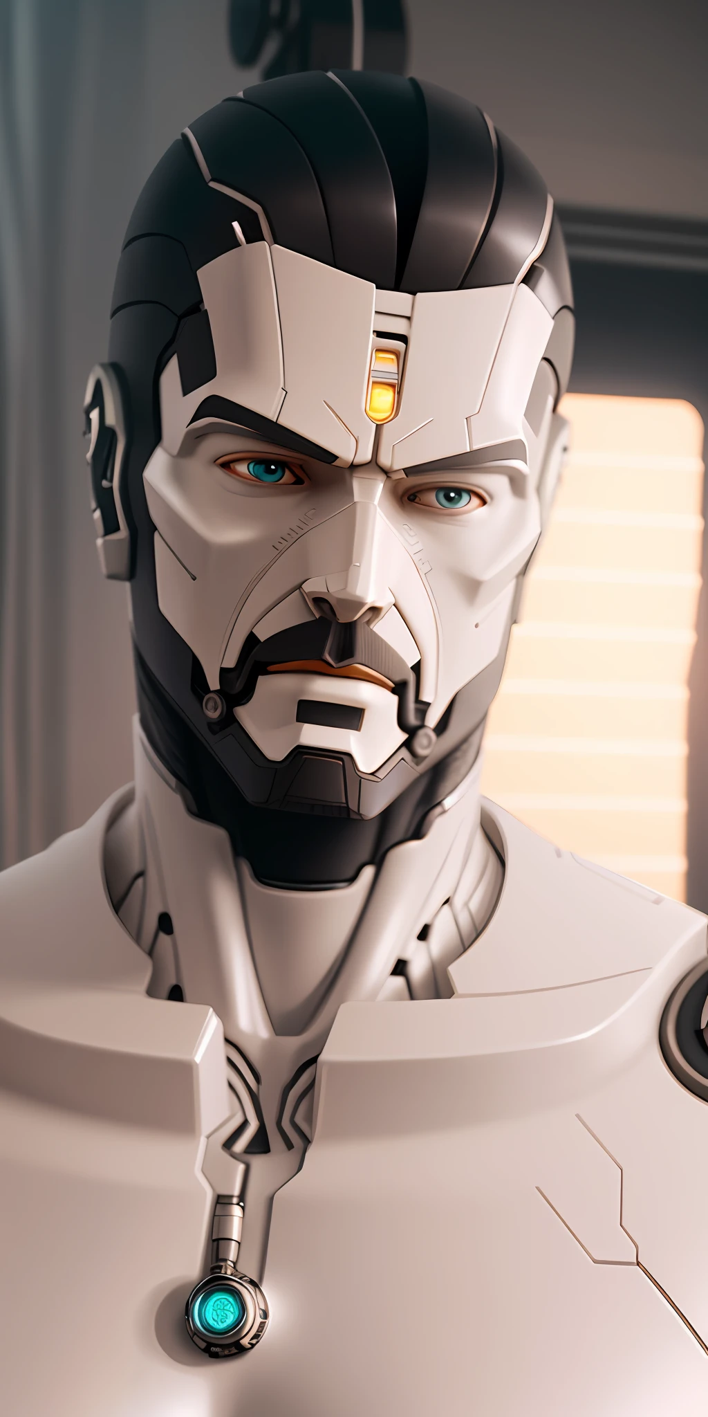 ultra detailed complex 3d rendering of a beautiful android man, cyborg, robotic parts, 150 mm, beautiful soft studio light, rim light, vibrant details, luxurious cyberpunk, lace, hyper-realistic, anatomical, electrical cables, microchip, elegant, beautiful background, octane rendering, HR Giger style, 8k, best quality, masterpiece, illustration, extremely delicate and beautiful, extremely detailed, CG, unit, wallpaper, (realistic, photorealistic: 1.37), amazing, finely detailed, masterpiece, best quality, official art, 8k unit wallpaper CG extremely detailed, absurd, incredibly absurd, robot, portrait