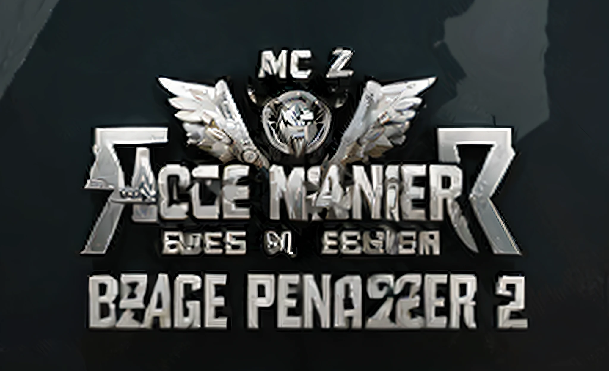 Ace Panzer Division Text with Eagle Emblem for AAA Games, Metal Wings, Metal Text Text, CGsociety and Fenghua Bell, Jia, H.U.D., 3D Logo, Mcross Franchise, 2D Logo, Single Logo --auto --s2