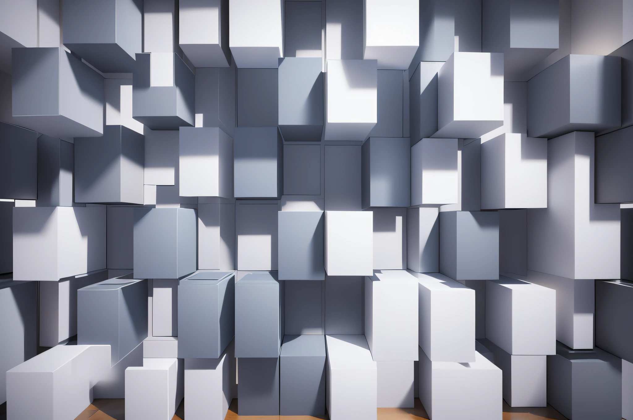 Random shifted white cube boxes block background wallpaper banner with copy space --auto --s2