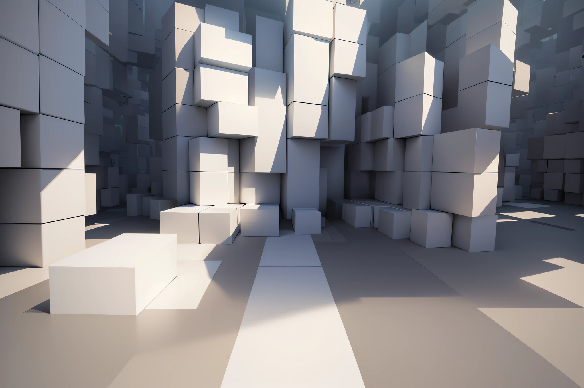 Random shifted white cube boxes block background wallpaper banner with copy space --auto --s2