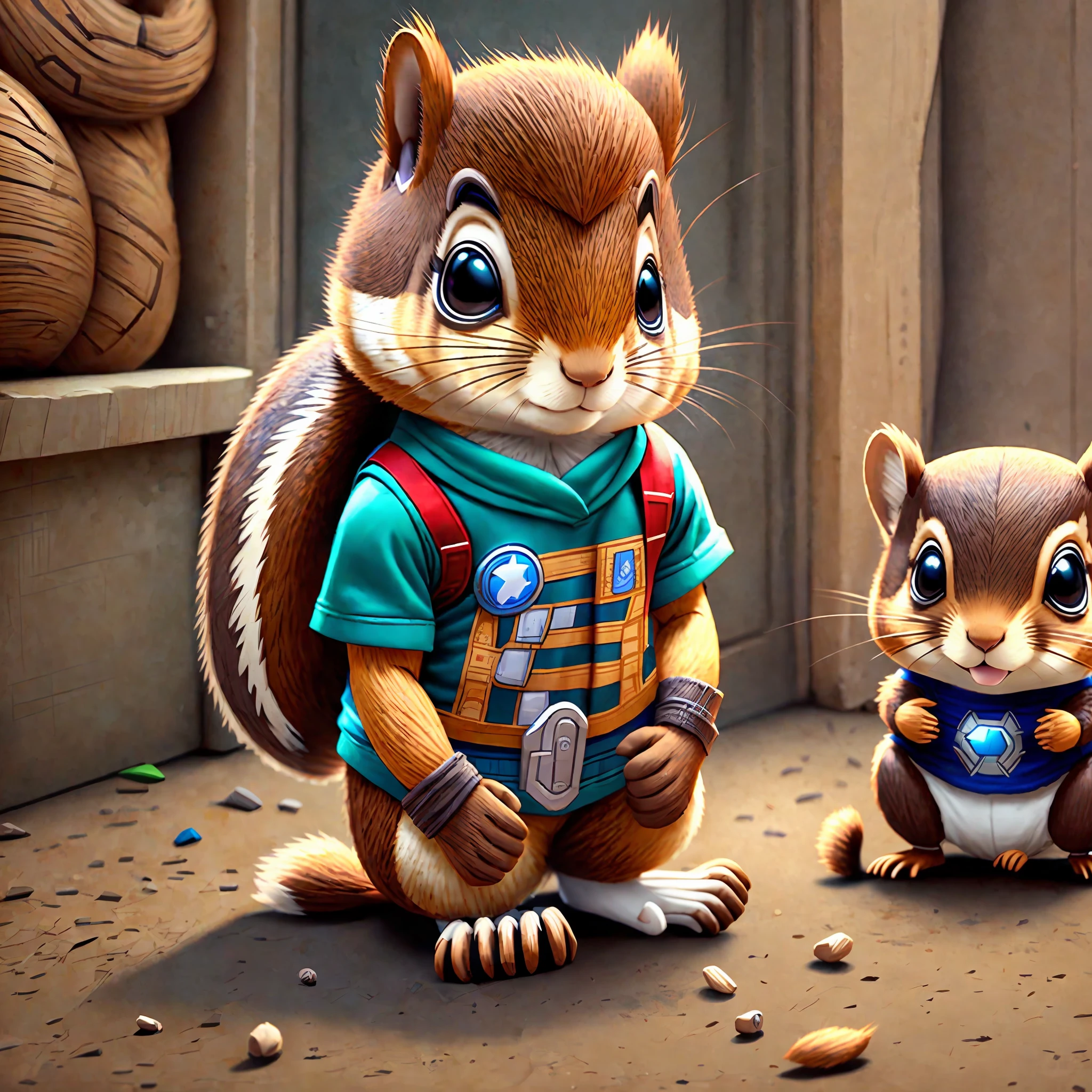 Create for me squirrel with the clothes of the little avengers --auto --s2
