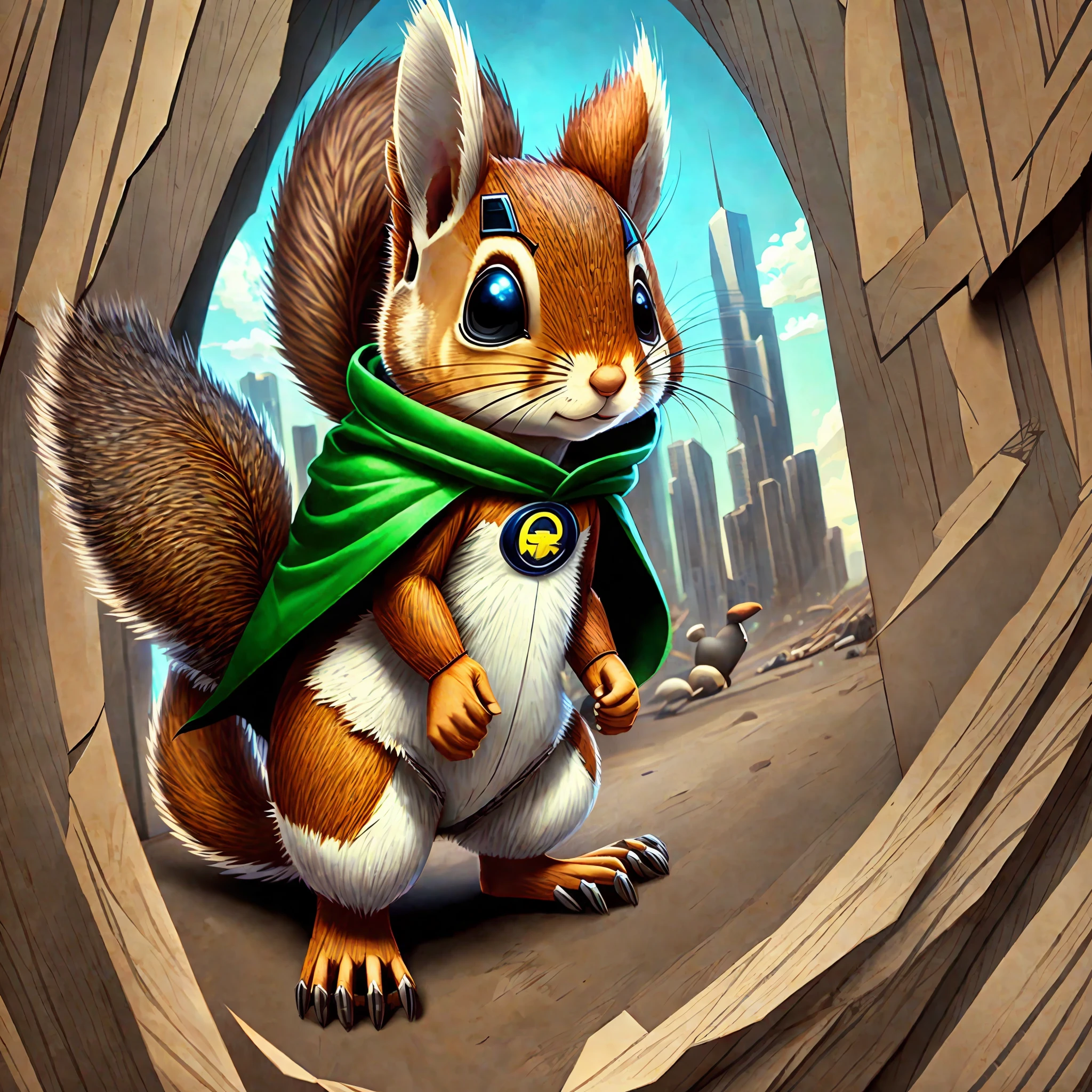 Create for me squirrel with the clothes of the smallest justice league --auto --s2