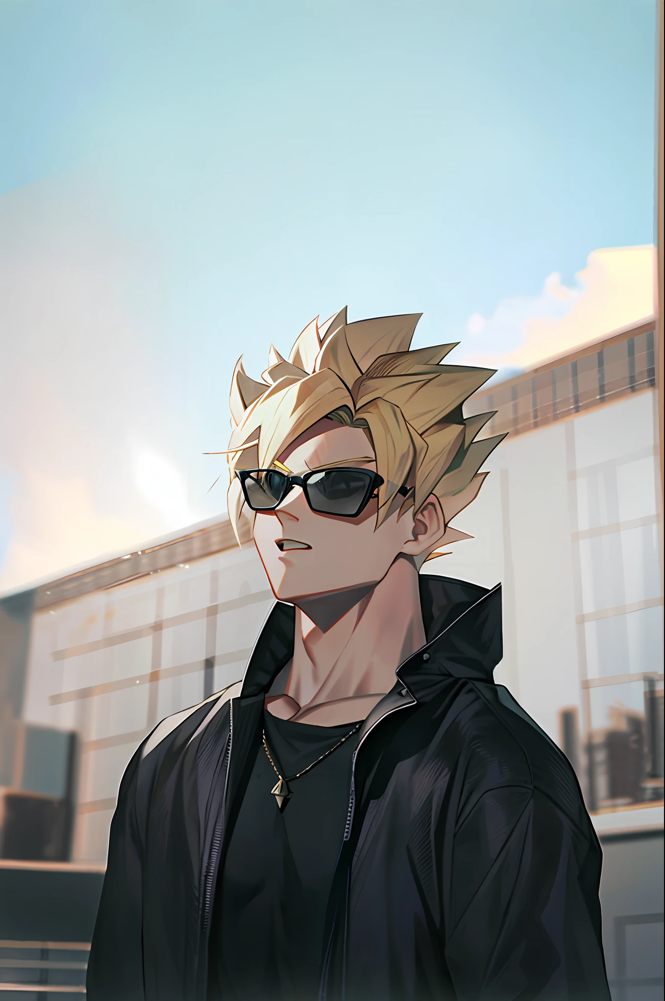 Son Goku, 1boy,, blonde, muscular, solo, super saiyan, ((masterpiece))