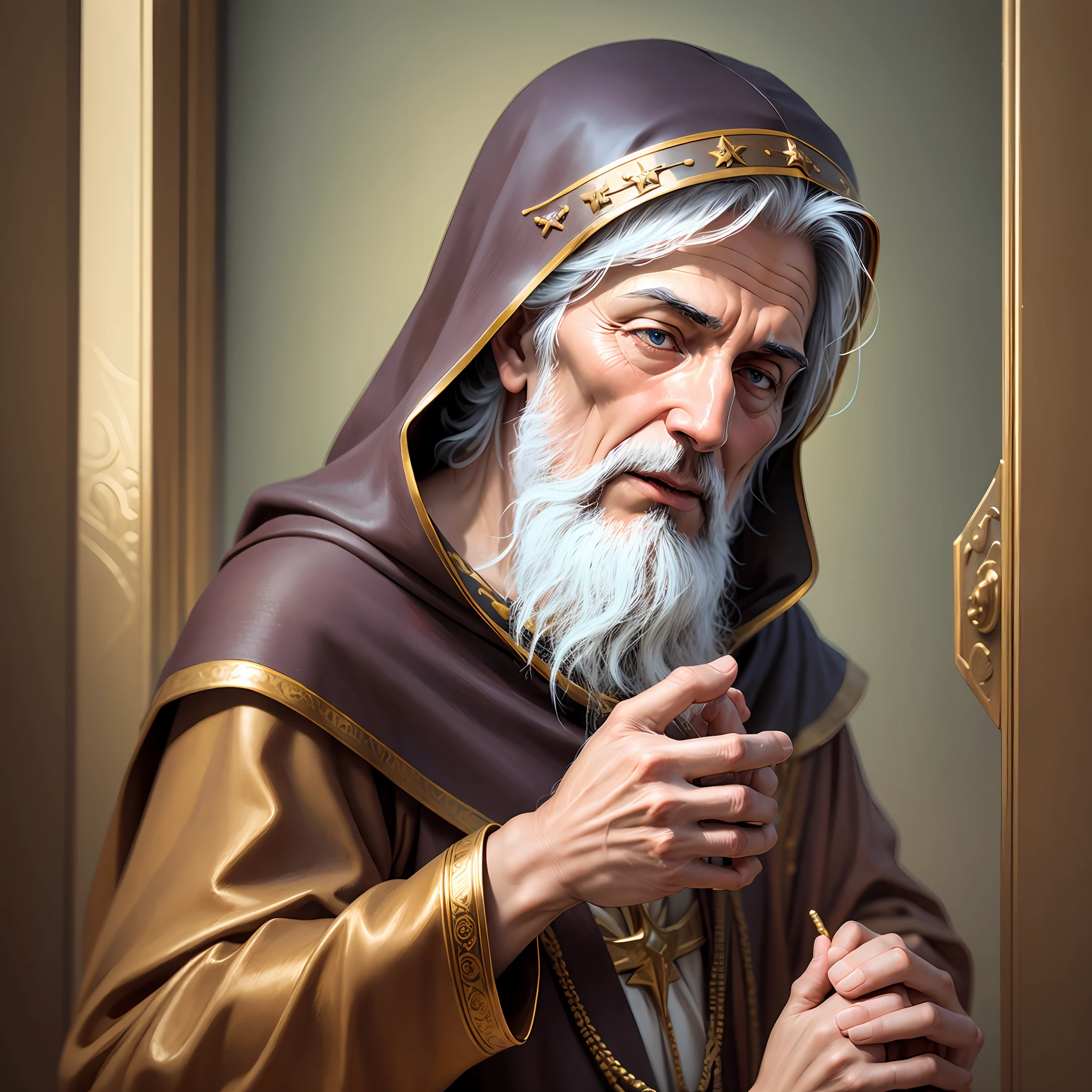 (RAW photo, realistic: 1.9), St. Anthony, hand blessing