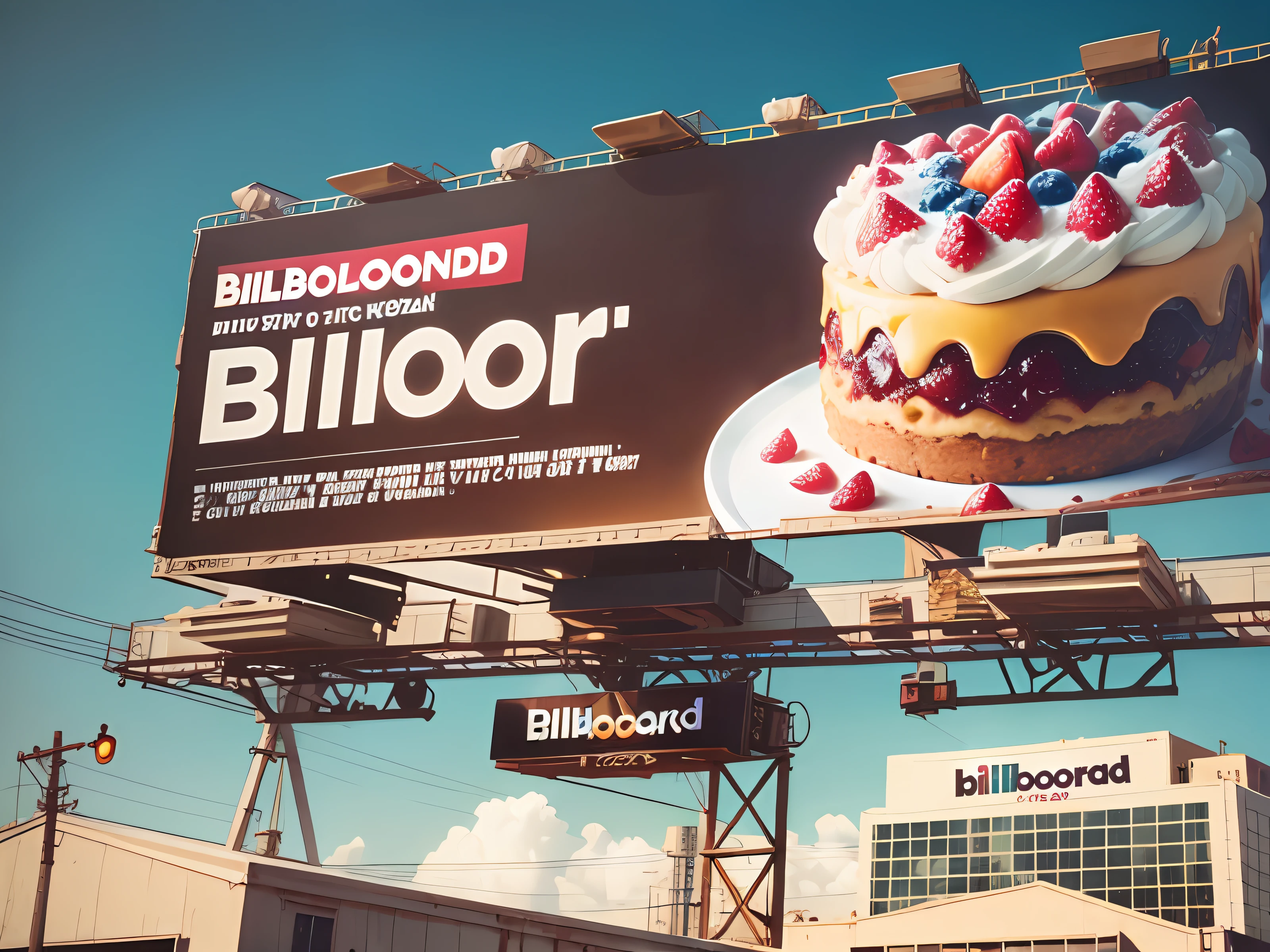 ((billboard)), dessert billboard, fruitcake, colorful --v6