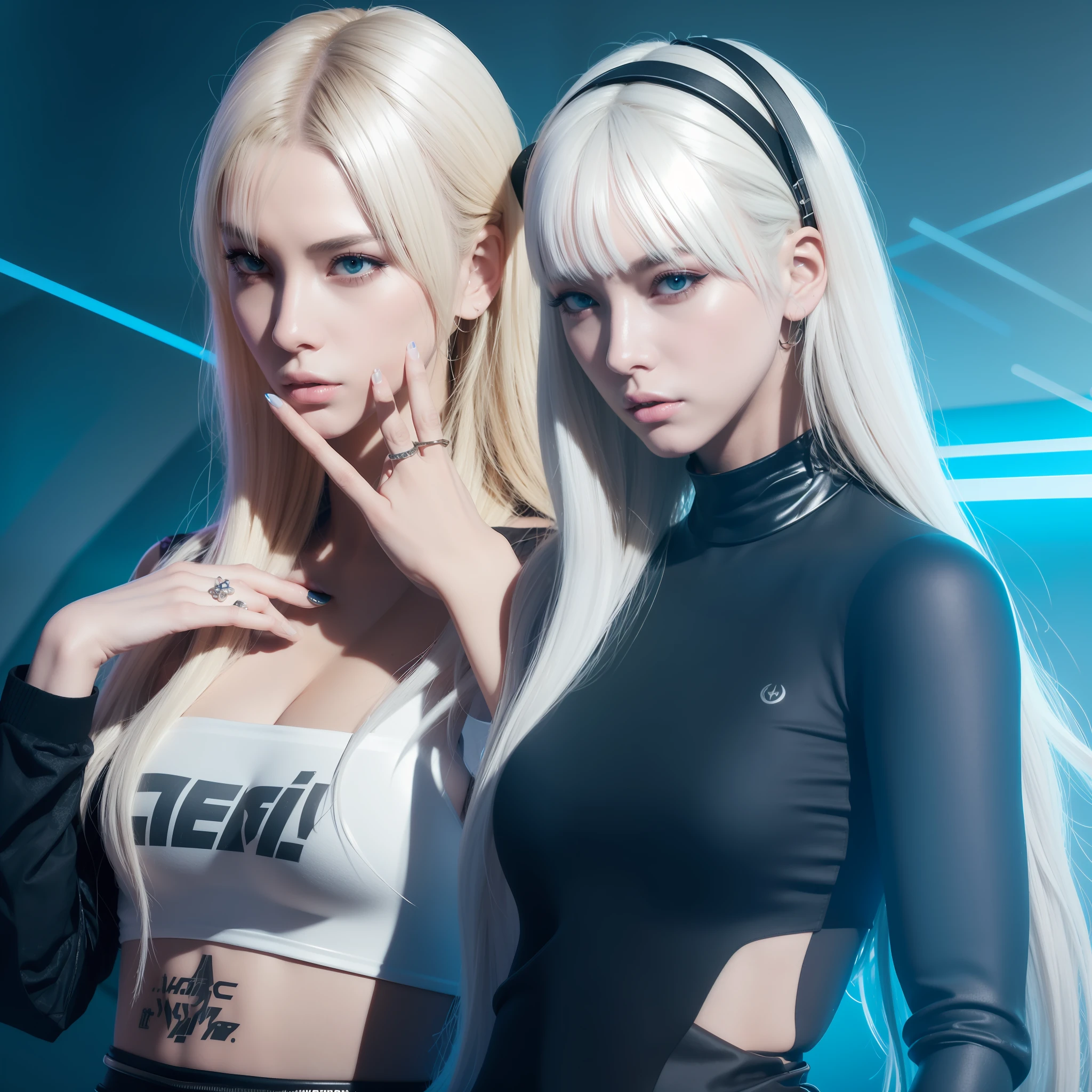 character sheet of stunnig beauty white porcelain woman cyborg, tiny white clothes, streetwear cyber outfit, cyberpunk 2077 style, dynamic pose, perfect detailed face, detailed symmetric black eyes with circular iris, realistic, stunning realistic photograph, 3d render, octane render, intricately detailed, cinematic, trending on artstation, Isometric, Centered hipereallistic photo, awesome full color, hand drawn, dark, gritty, mucha, klimt,hideo kojima, erte 12k, high definition, cinematic, neoprene, behance contest winner, portrait featured on unsplash, stylized digital art, smooth, ultra high definition, 8k, unreal engine 5, ultra sharp focus, intricate artwork masterpiece, ominous, epic, TanvirTamim, trending on artstation, by artgerm, h. r. giger and beksinski, highly detailed, vibrant, 8k,sith, android, beautifull woman, no t-shirt, loish, character sheet, lightningwave, 3d, cgi, glowing neon, cyberpunk, ☂️, neon city