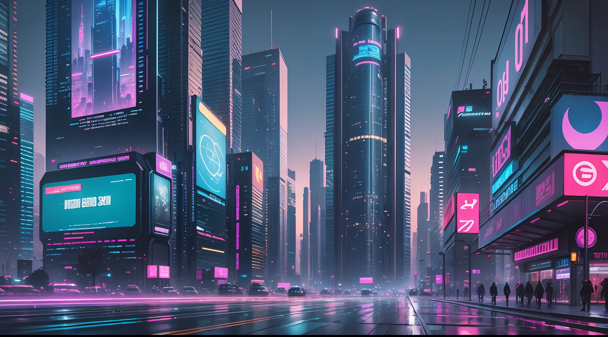 urban landscape, center, futuristic, advertising panels, cyberpunk, bustling, neon lighter, utopia, best quality, hyper detailed, hyper realistic, 16K, masterpiece --auto --s2