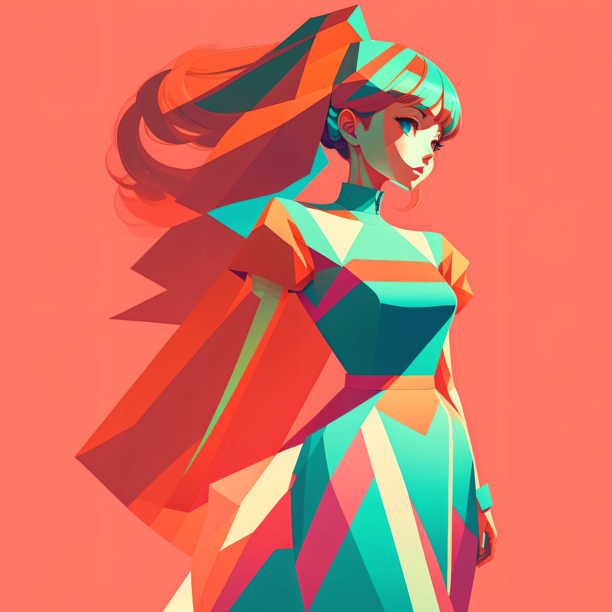 a woman, in a dynamic pose wearing a fashionable outfit, designed by Gucci::3, tumblr, inspired by Yanjun Cheng style, digital art, meme lofi internet girl, trend in dezeen, catalog photo, 3 d render beeple, rhads and lois van baarle, cartoon style illustration, bright pastel colors, a beautiful art illustration, retro anime girl --ar 2:3 --q 2