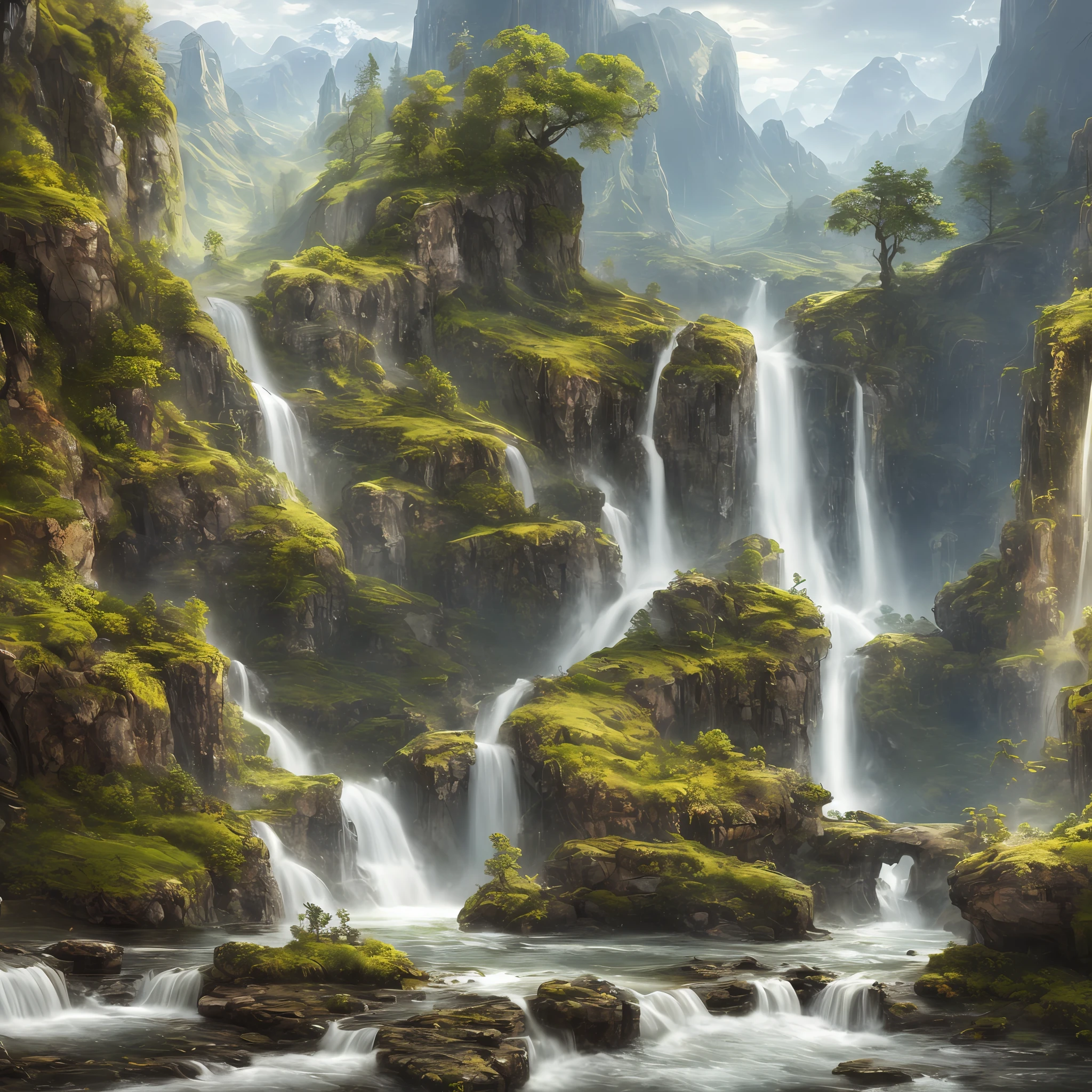 landscape,water,(extremely detailed CG unity 8k wallpaper), most beautiful artwork in the world,professional majestic oil painting,intricate, High Detail, Sharp focus, dramatic, photorealistic painting art