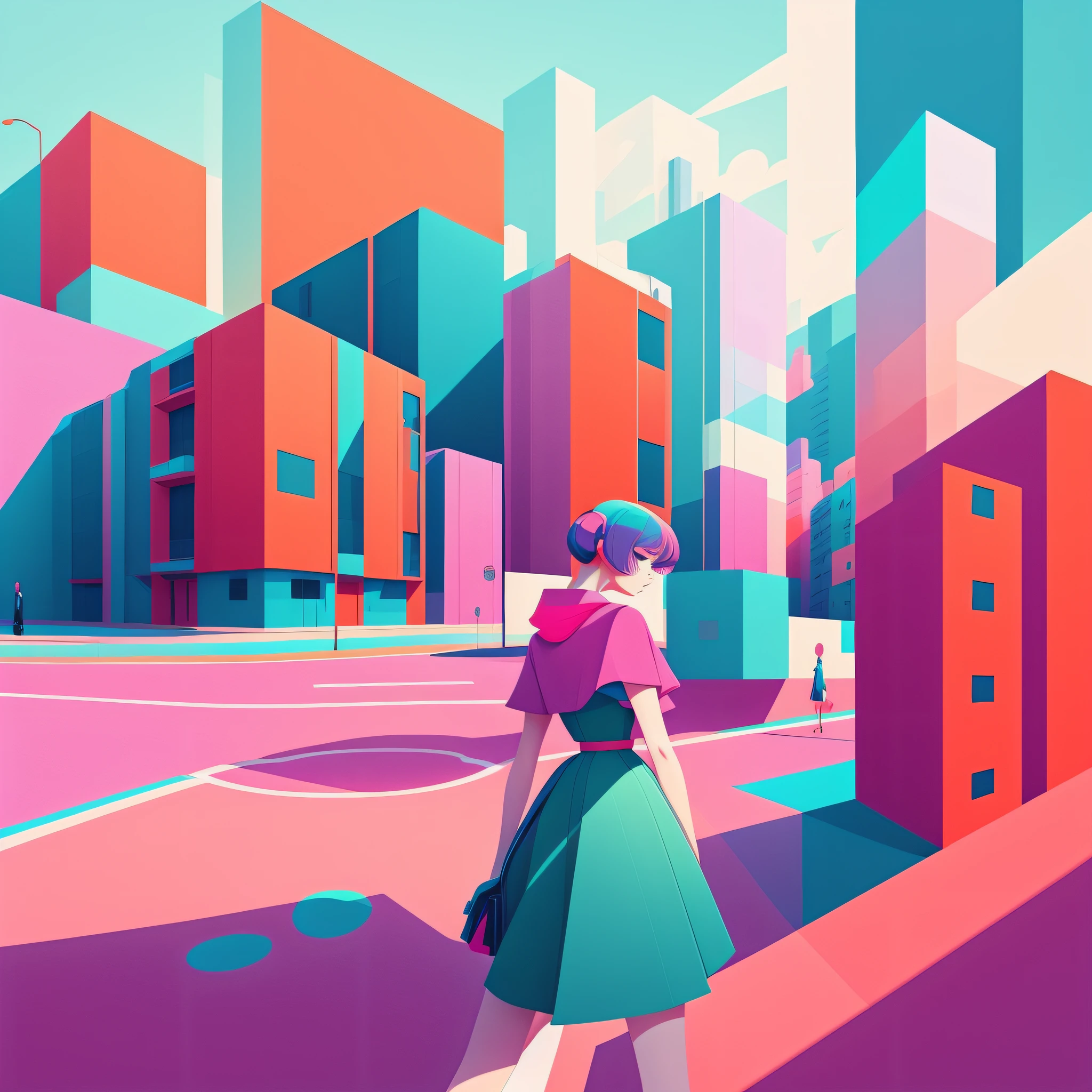 city, designed by Gucci::3, tumblr, inspired by Yanjun Cheng style, digital art, meme lofi internet girl, trend in dezeen, catalog photo, 3 d render beeple, rhads and lois van baarle, cartoon style illustration, bright pastel colors, a beautiful art illustration, retro anime girl --ar 2:3 --q 2
