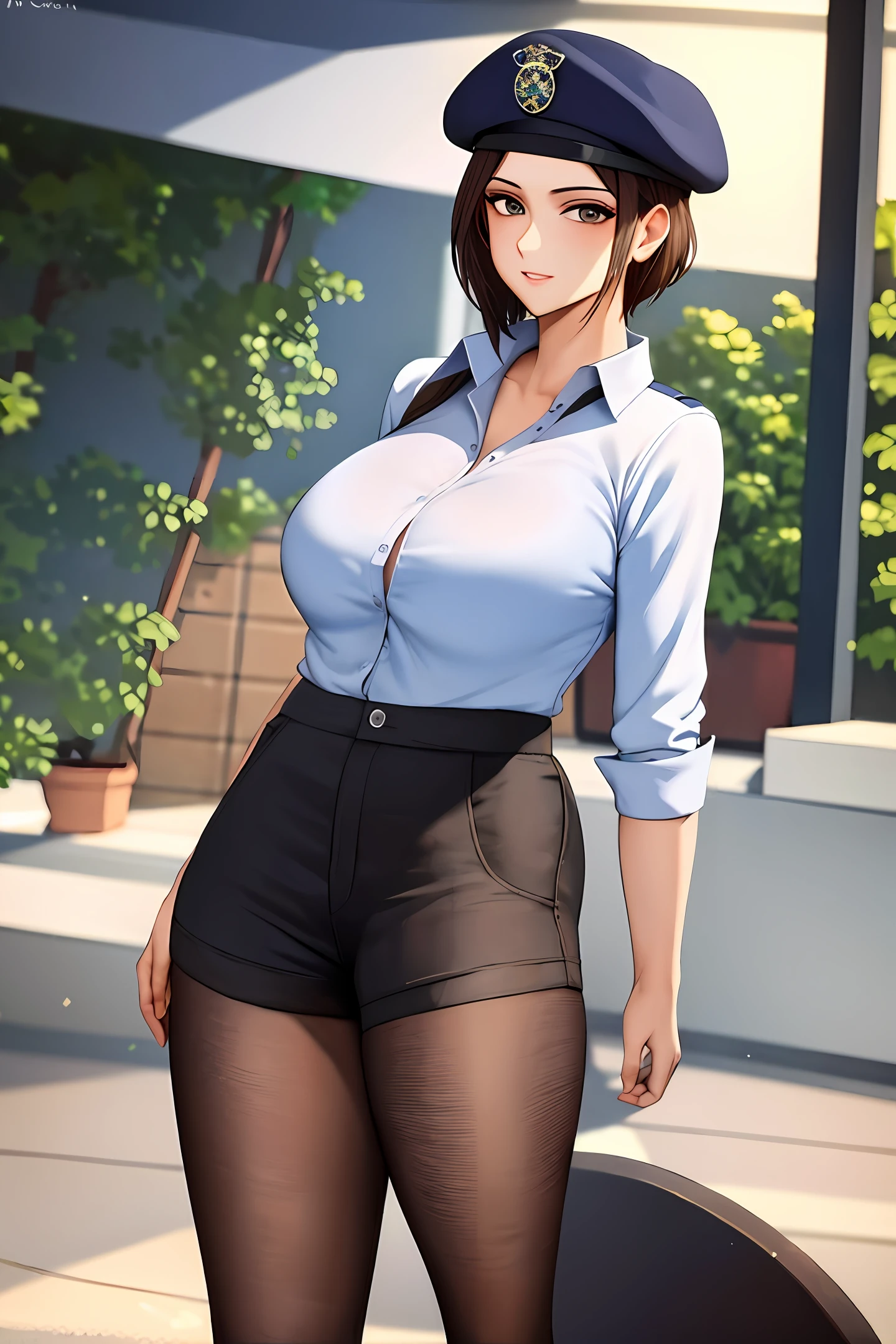 Masterpiece sexy cop breasts piquenos beret and shirt