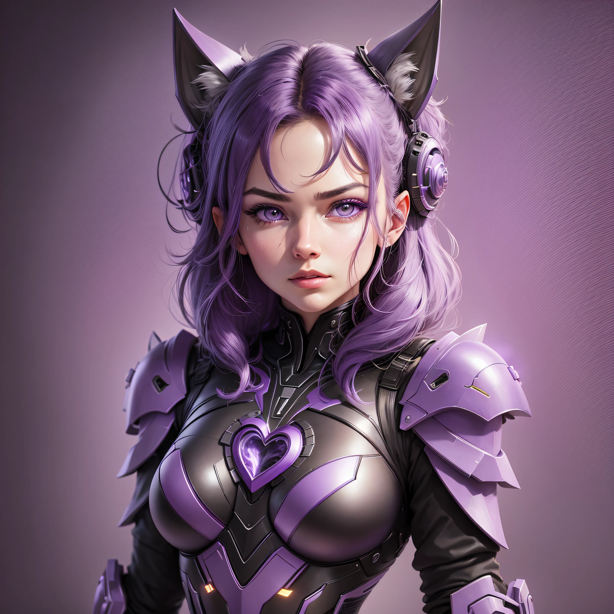 Create a purple and futuristic heart, ultra realistic, 8K, with solid background, non-human heart --auto --s2