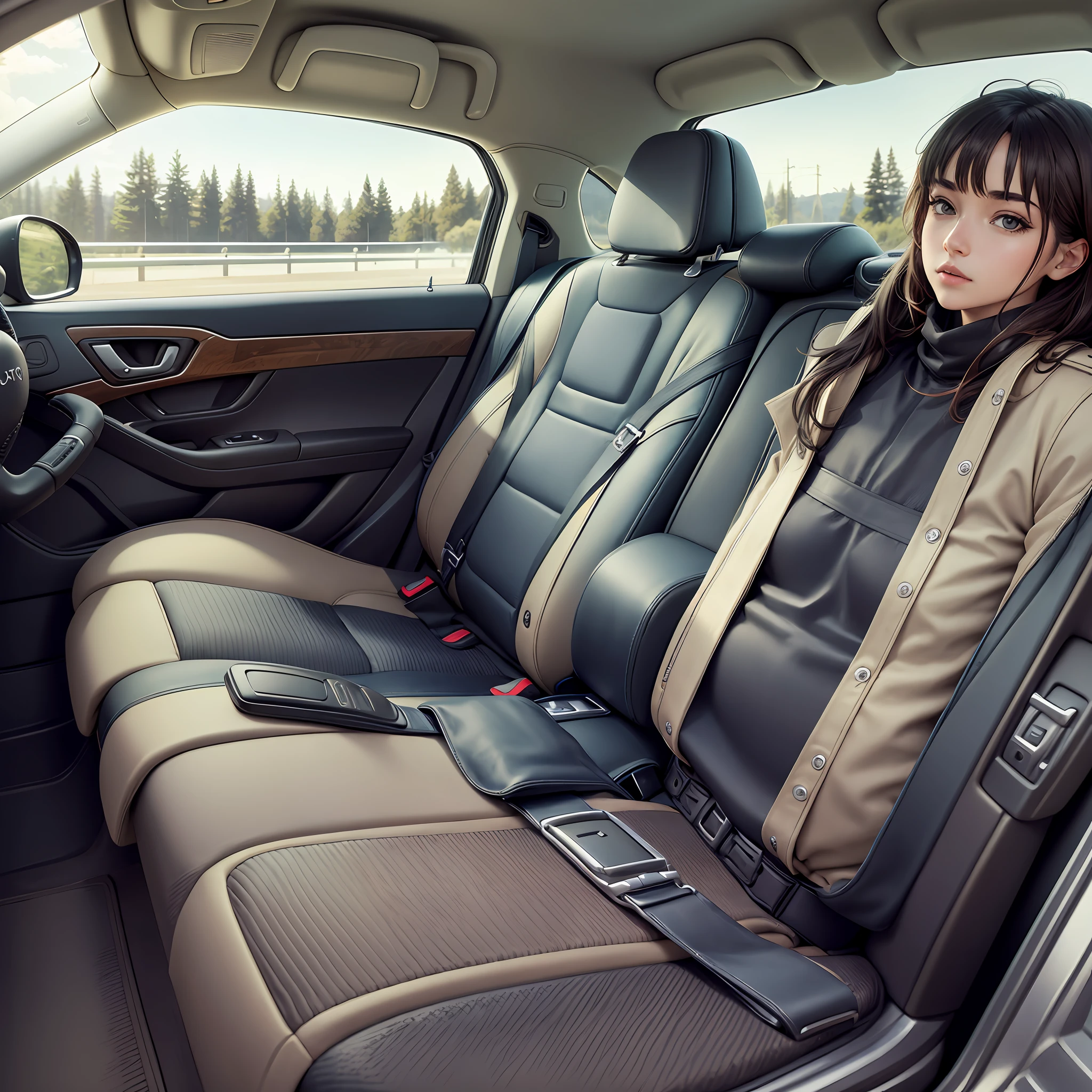 Car interior, seat seats, seat belts --auto --s2
