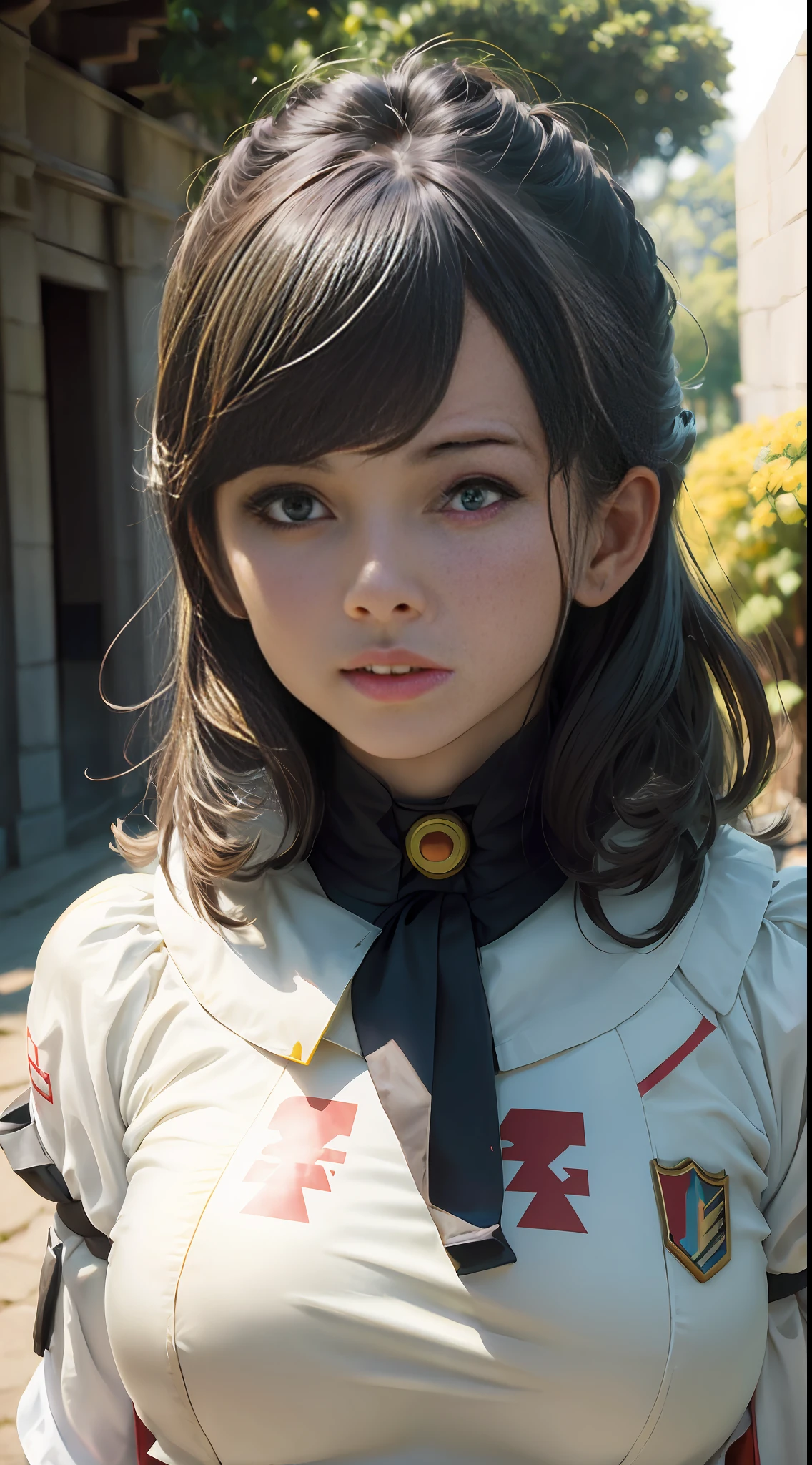 Mobile Suit Gundam, Temple Ruins, (inspired by the Avengers), Mobile Suit Gundam, Safety Rating, (8k, foto RAW, fotorrealista: 1, 25), (muito brilho labial, muitos cílios, melhor qualidade, ultra alta resolução, profundidade de campo, aberração Cromática, Luz Ampla, Cor Natural, distant images (1:2)