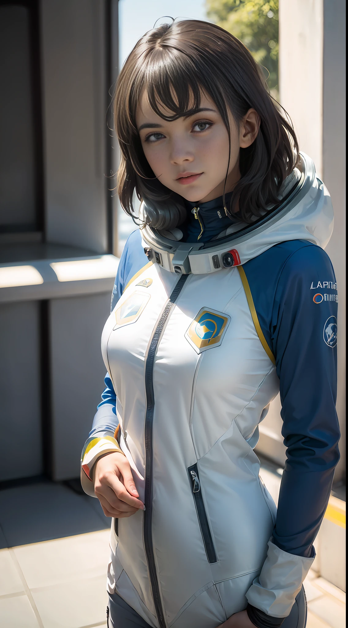 Spacesuit, Space Capsule, (inspired by the Avengers), Mobile Suit Gundam, Safety Rating, (8K, Foto RAW, Fotorrealista: 1, 25), (Muito Brilho Labial, Muitos Cílios, Melhor Qualidade, Ultra Alta Resolução, Profundidade de Campo, Aberração Cromática, Luz Ampla, Cor Natural, distant images (1:2)