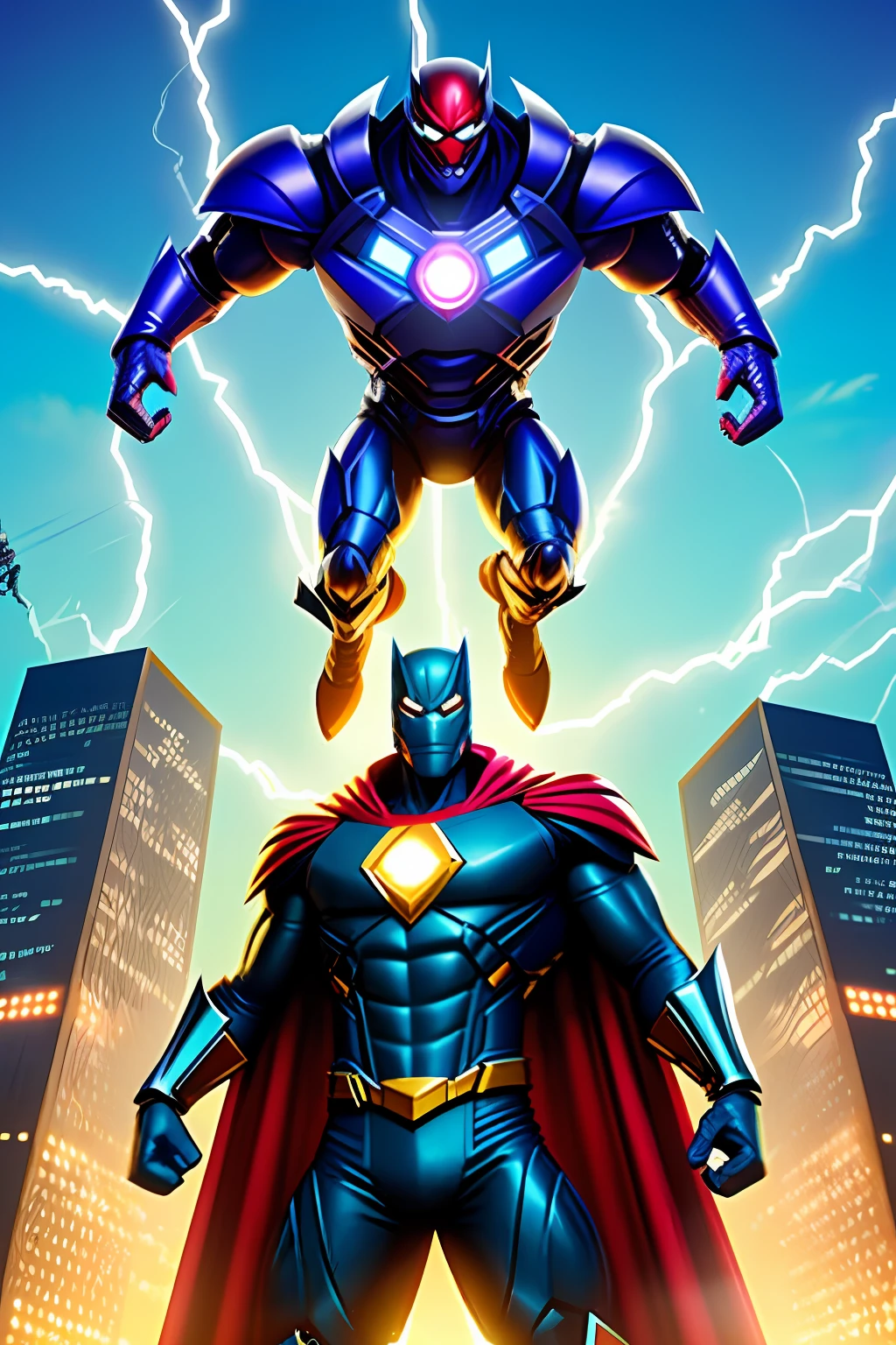1. Create an alternate universe where giant monsters and superheroes are common.
2. Define your main hero – who he is, how he became a hero, and what his powers are.
3. Develop the main villain – who he is, what his motivation is, and how he plans to take over the world.
4. Create a group of secondary heroes or allies - who they are, how they help the main hero and what their powers are.
5. Develop the monsters - who created them, what their weakness is, and how they threaten the city.
6. Create a device or vehicle that the main hero uses to fight evil.
7. Determine which city or country the story takes place in and what the local culture is.
8. Create a storyline for each episode, where the main hero faces a different monster and has to save the city or the world.
9. Develop a main story arc for the season where the main hero has to face the main villain and save the world.
10. Create exciting and dramatic moments to keep the audience engaged and looking forward to the next episode.