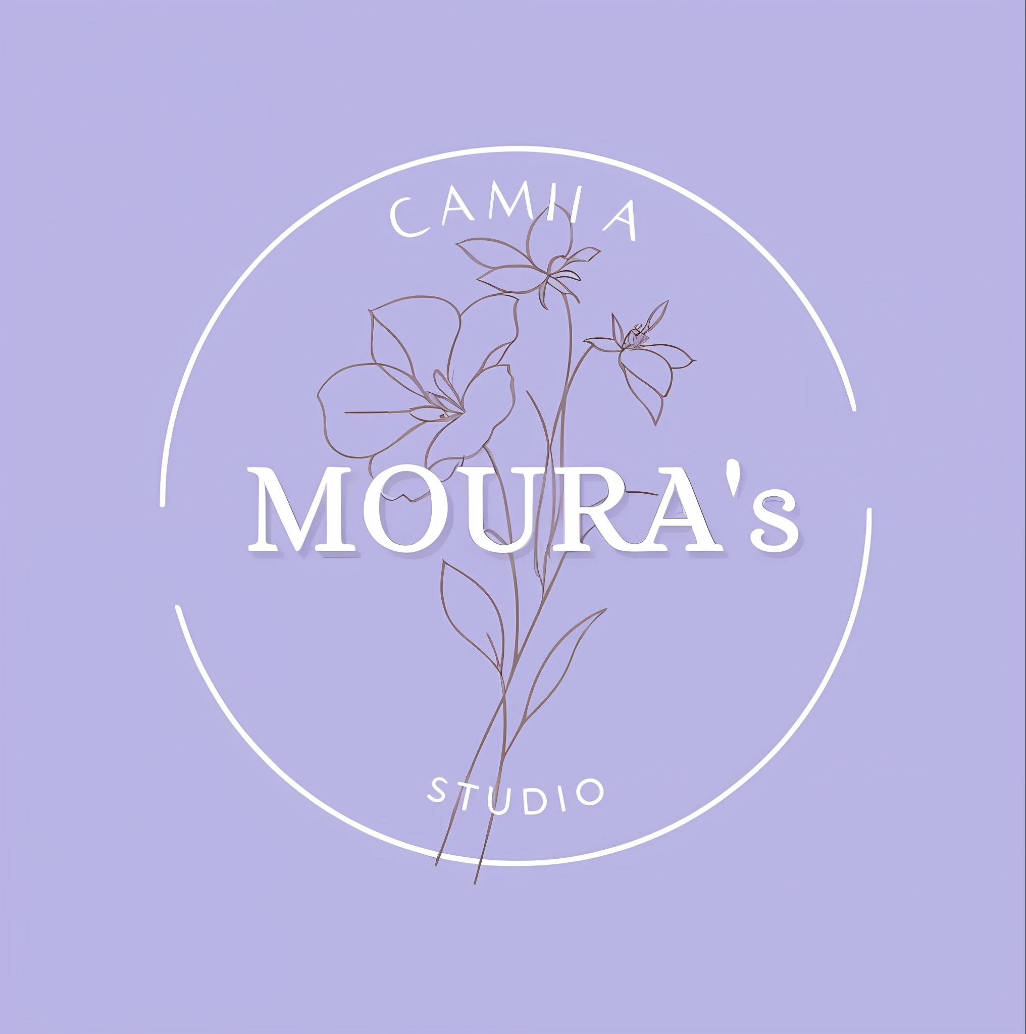 the logo of a studio called studio de moura, muira, minimalist logo without text, mucha flat, on a canva, minimalist logo, flower motif, yan morala, inspired by Noe Canjura, rounded logo, beautiful brand labels, canva, minimalist logo vector art, logo design, simple logo, maciej kuciara style, 4k, 3D --auto --s2