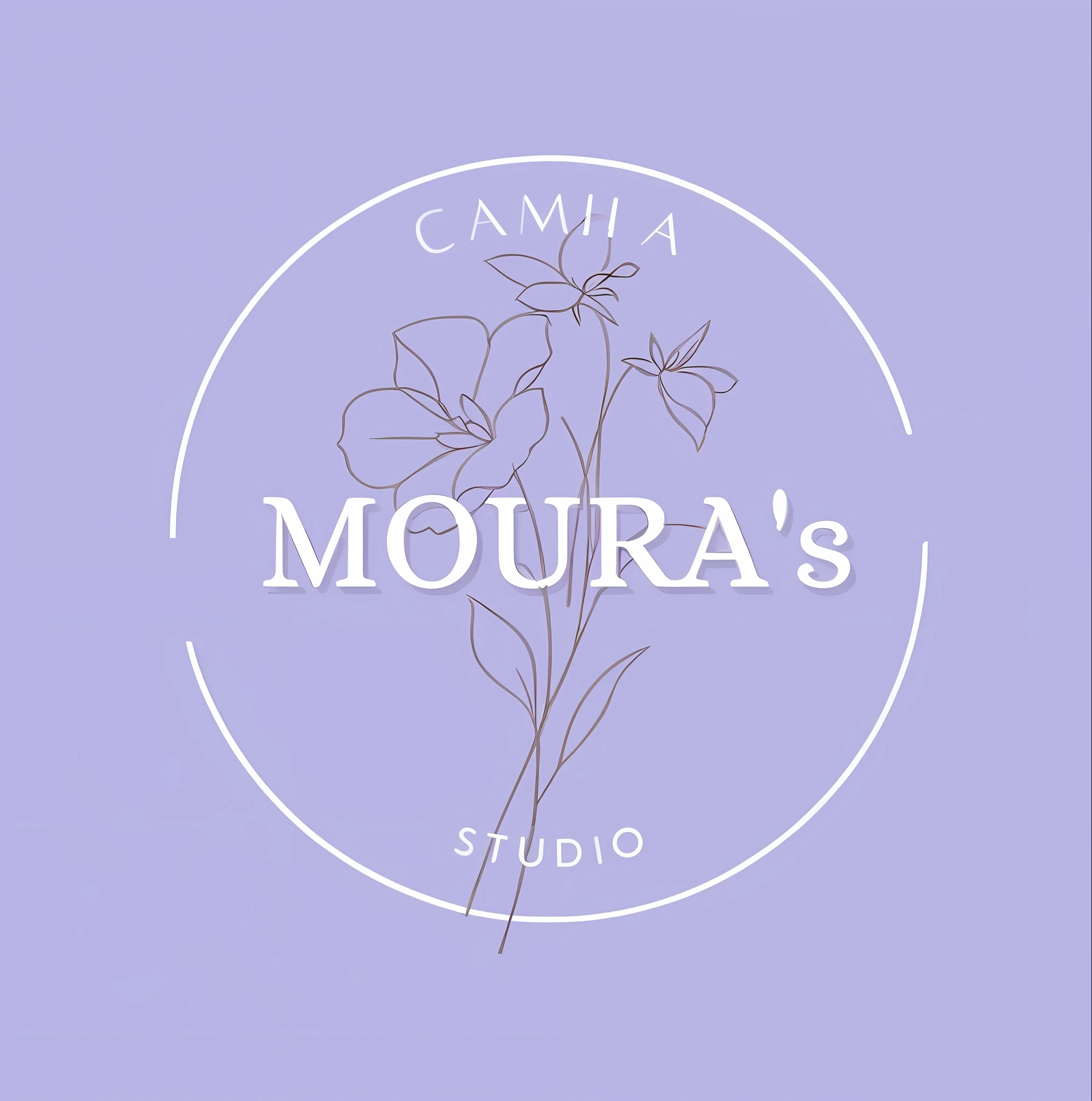 the logo of a studio called studio de moura, muira, minimalist logo without text, mucha flat, on a canva, minimalist logo, flower motif, yan morala, inspired by Noe Canjura, rounded logo, beautiful brand labels, canva, minimalist logo vector art, logo design, simple logo, maciej kuciara style, 4k, 3D --auto --s2