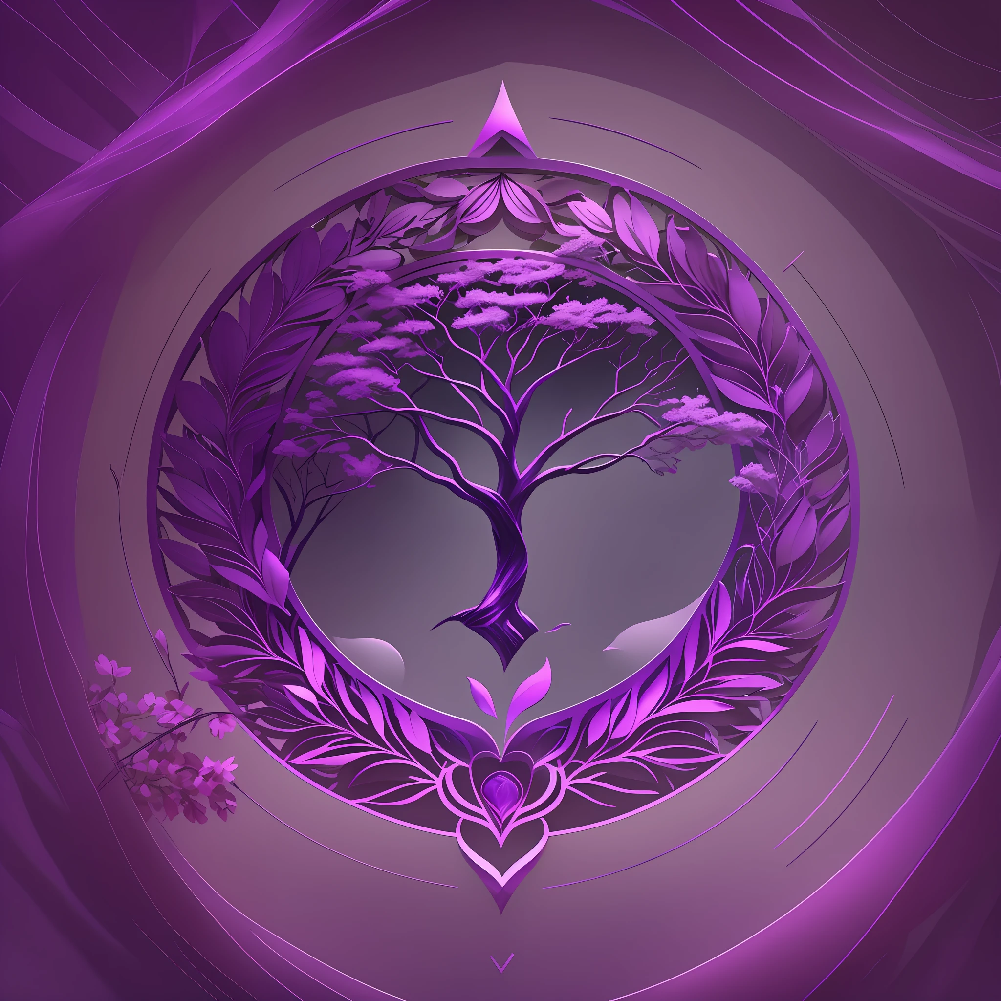 Create a logo that conveys confidence, comfort and safety to your patients. Use elegant and luxurious shades of purple, with a clean and modern typography. The logo should be sophisticated and timeless, with an iconic image that represents the work of psychologist Eunice Albano. Use elements such as a tree, a heart, a smiling face, or another image that conveys the idea of balance and emotional well-being. Remember that the logo should be versatile enough to be used on different media, from business cards to social networks. --auto --s2