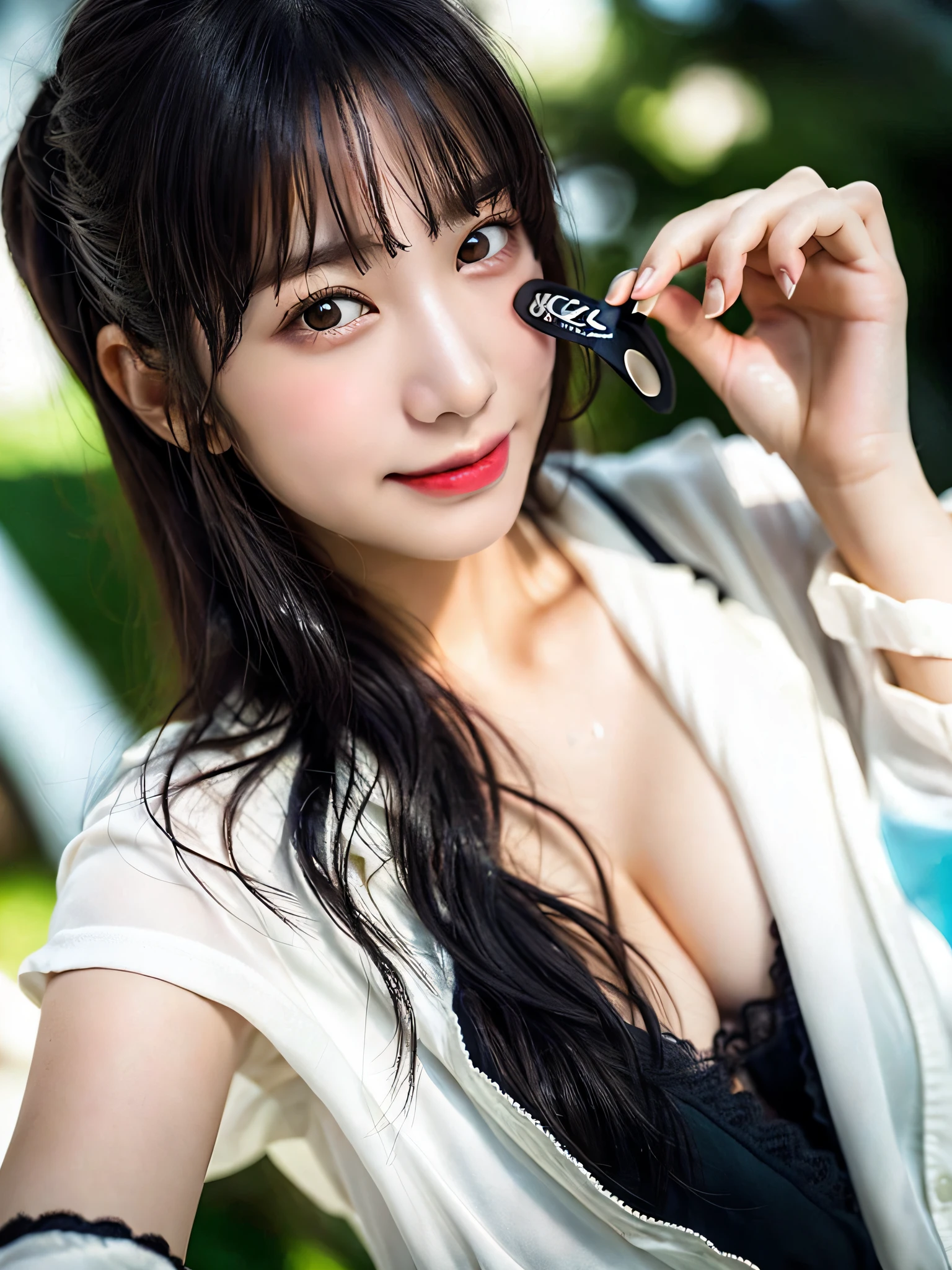 (Highly Detailed CG Unity 8k Wallpaper), (Masterpiece), (Best Quality), (Super Detail), (Best Illustration), (Best Shadow), (Photorealistic:1.1),(PureErosFace_V1:0.5),(Taiwanese Cute Girl),(Taiwanese y Woman),,Real Human Skin, Lens Flare, Shade, Backlight,(Depth of Field),(Natural Light), Film Grain,((1 girl)),Ultra High Definition,(Detailed Eyes:1.4),Brown Eyes, Seductive Smile,Cute,(Solo Focus),(Black Hair),Black Lace Underwear (Close Up)Blurred background, 18 years old, ((Solo)), (Glossy Skin), Cutea, Wearing Diamond Necklace,(View Viewer)(View Front),(smile512:0.1), (night), (big)), (without makeup), , (wet), (sweating), opening mouth, (squinting: 0.5), (showing cle((small areolas)),
