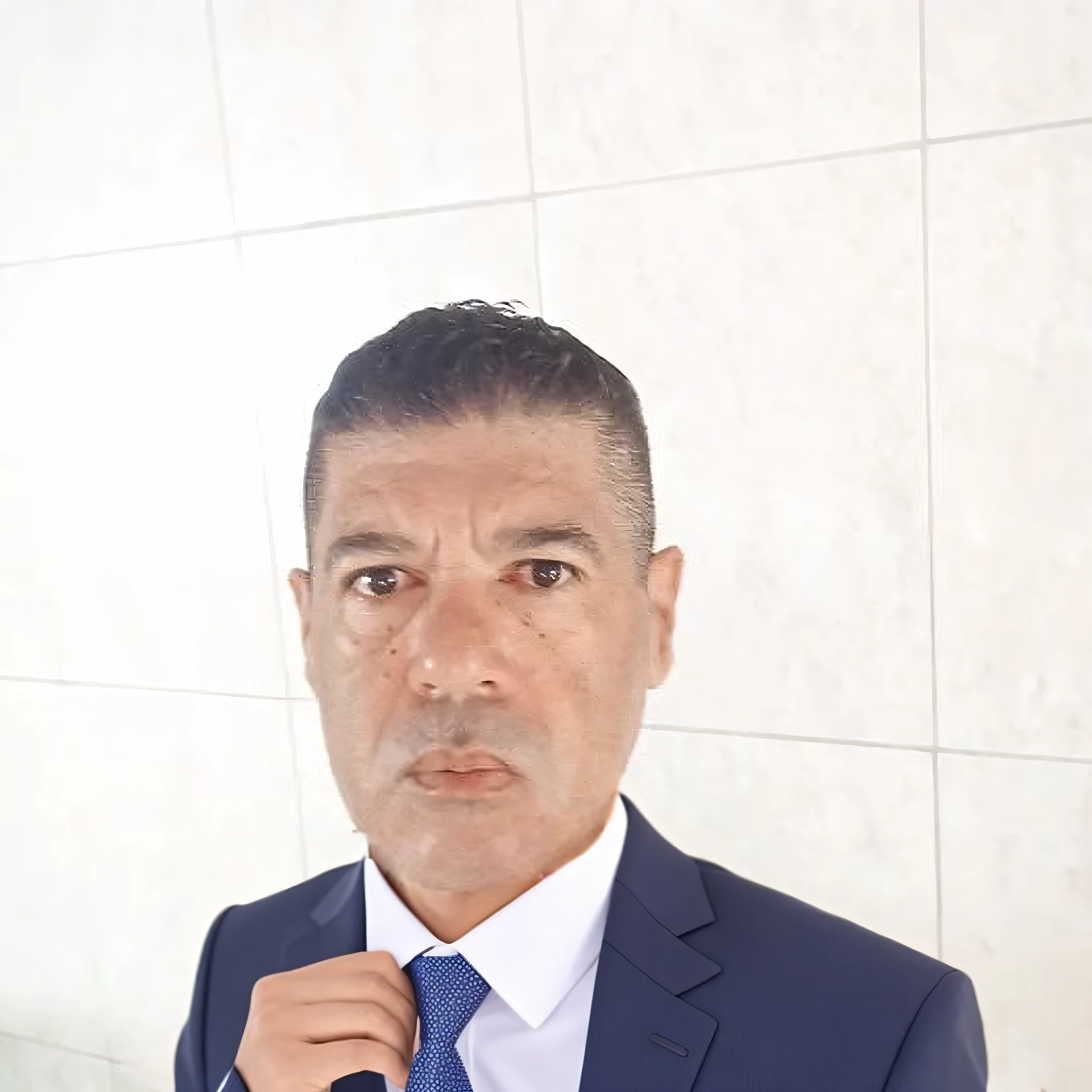 White shirt, navy blue ceo suit, and navy blue tie.full body man on a body 1.60 cm tall