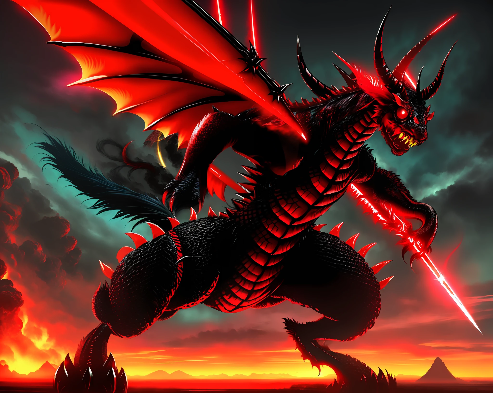 (((Monster tail))) Red-black color