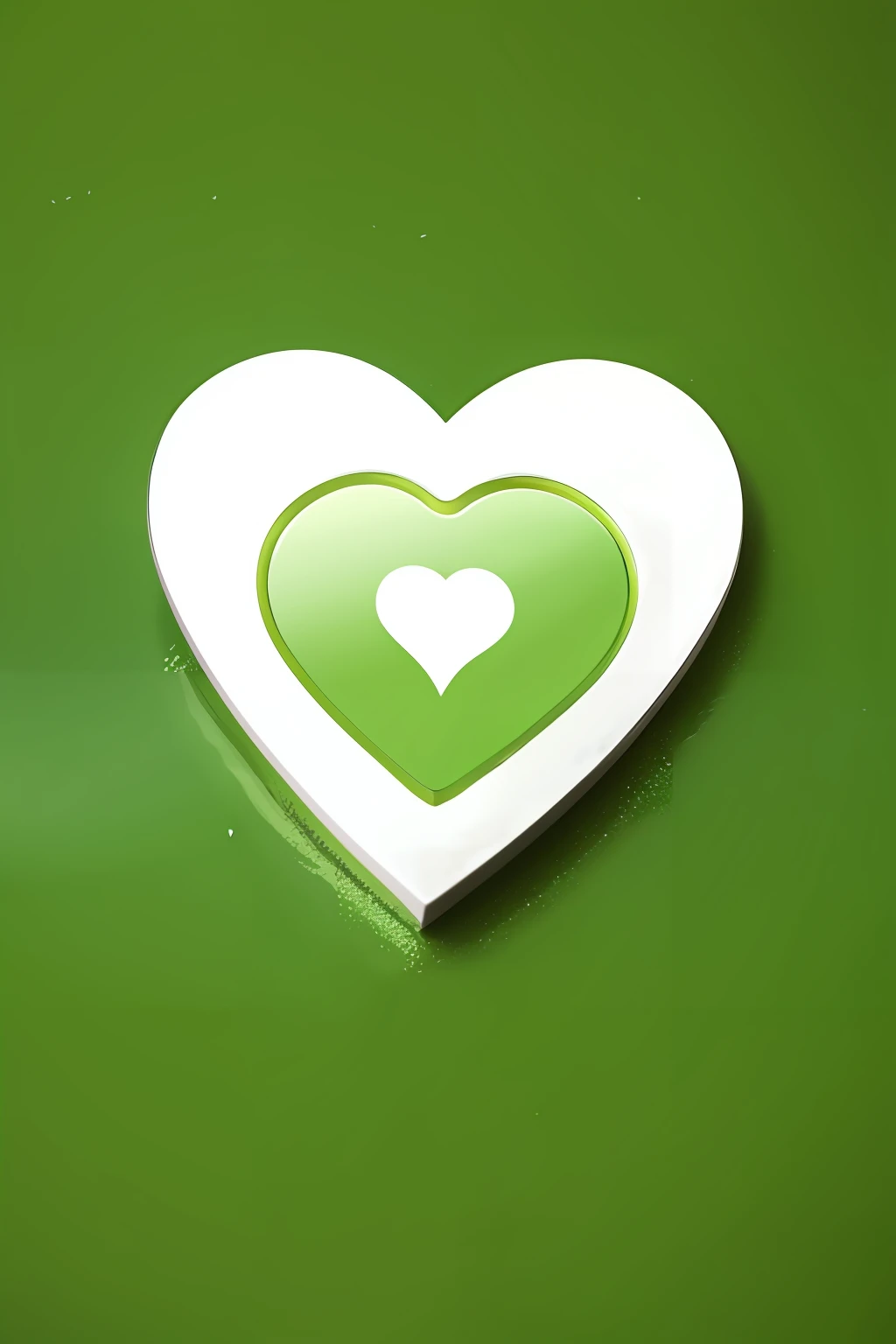 A mental health logo, a green love heart with a little person in the middle