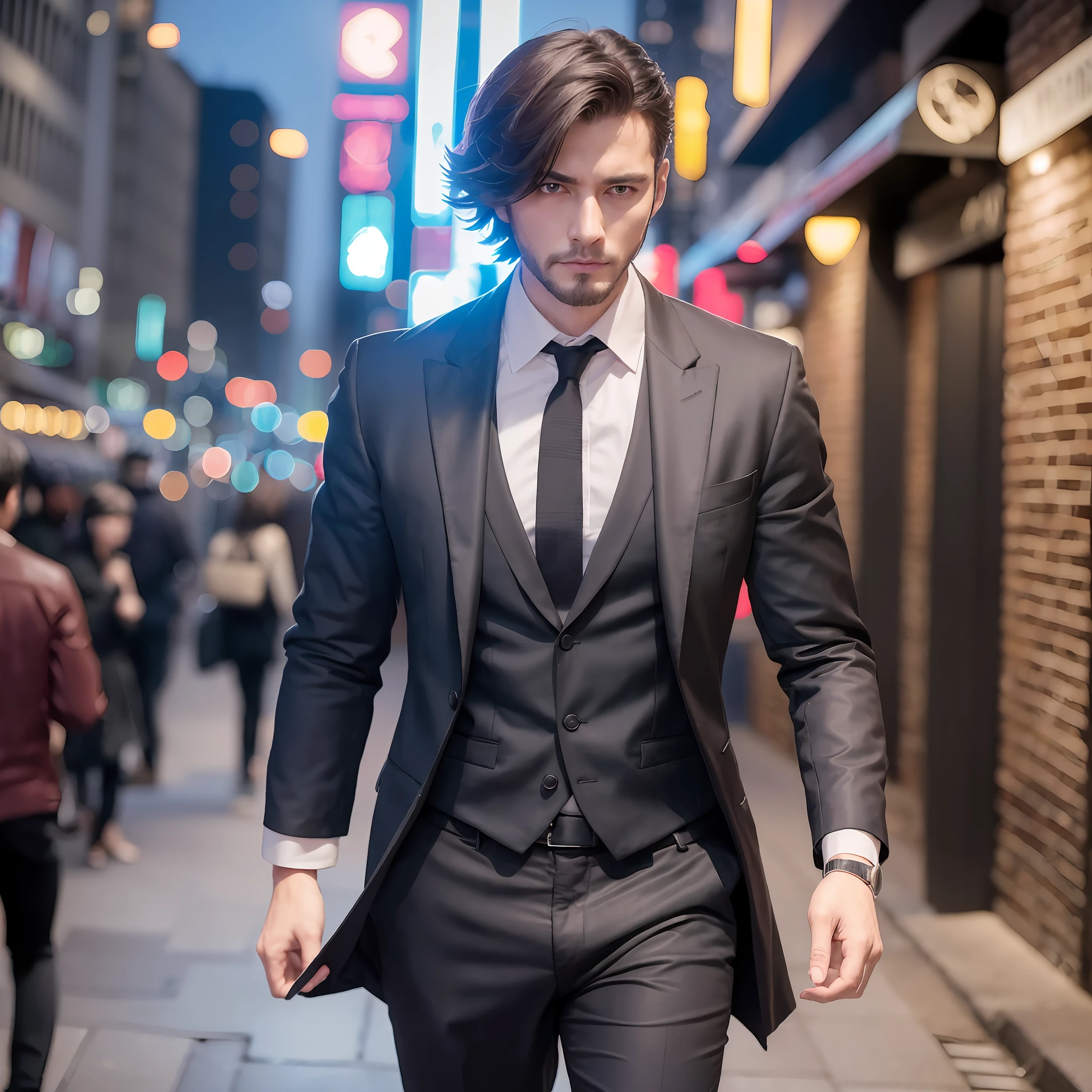As night falls, a mysterious man appears in the city. He is tall, elegant and has an air of mystery about him. His skin is pale, almost translucent, and his deep, dark eyes seem to penetrate people's souls.
People who pass by him feel restless, but at the same time attracted by his presence. He always wears dark clothes and seems to always be one step ahead of everyone else around him. Sometimes he is seen visiting bars and nightclubs, talking to people and mysteriously disappearing --auto --s2