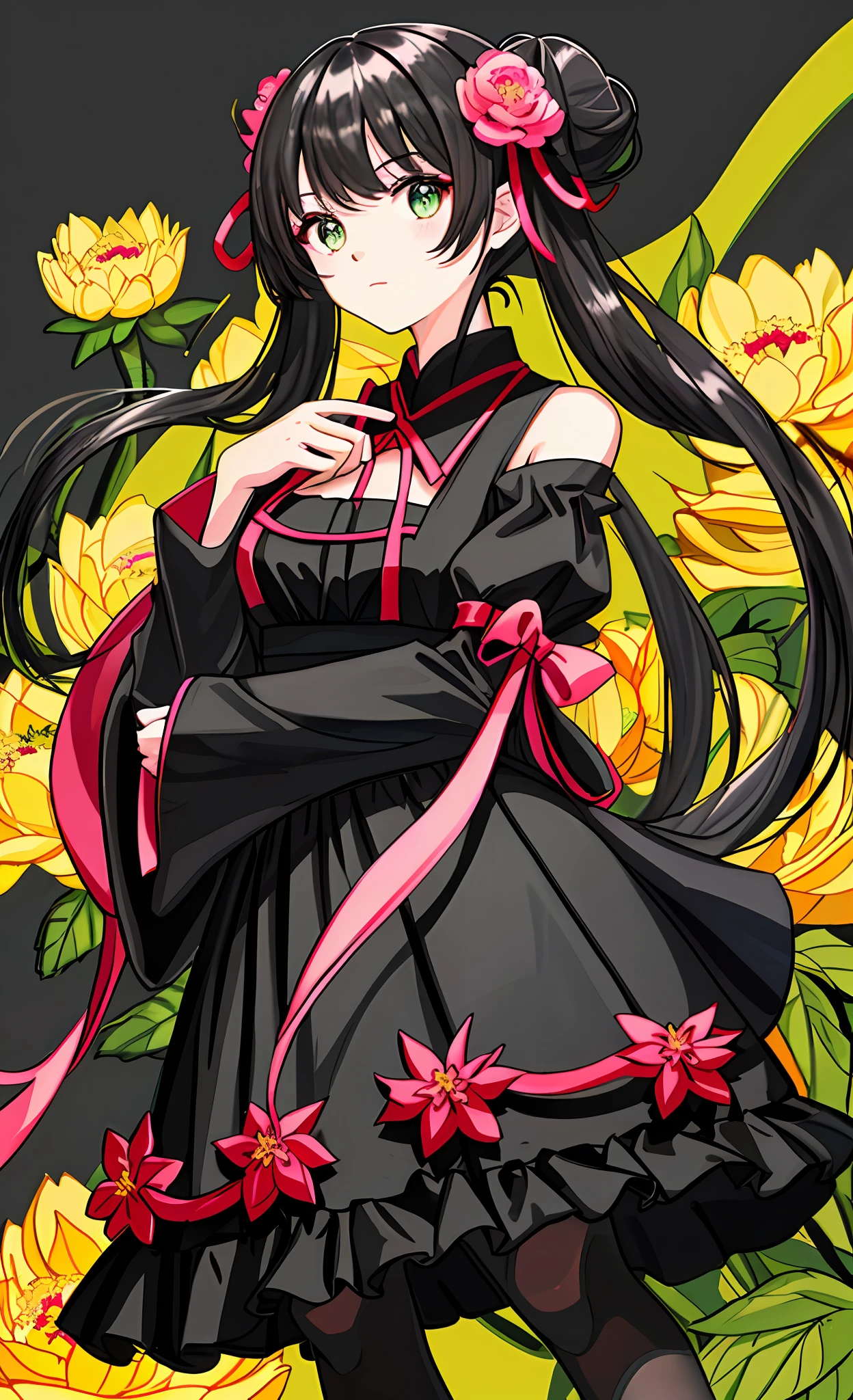 masterpiece, best quality, a girl,black long hair,{{bright emerald eyes}},huge_breasts,black cheongsam,pink_peony_pattern_in_cheongsam,one small pink flower topknot,pearl necklace,black pantyhose,teahouse,milf
Negative prompt: extra limbs,EasyNegative
Steps: 18, Sampler: DPM2 a Karras, CFG scale: 5.5, Seed: 1874418244, Size: 512x832, Model hash: ef3faac5dc, Denoising strength: 0.5, Clip skip: 2, ENSD: 31337, Hires upscale: 1.4, Hires upscaler: Latent (nearest)