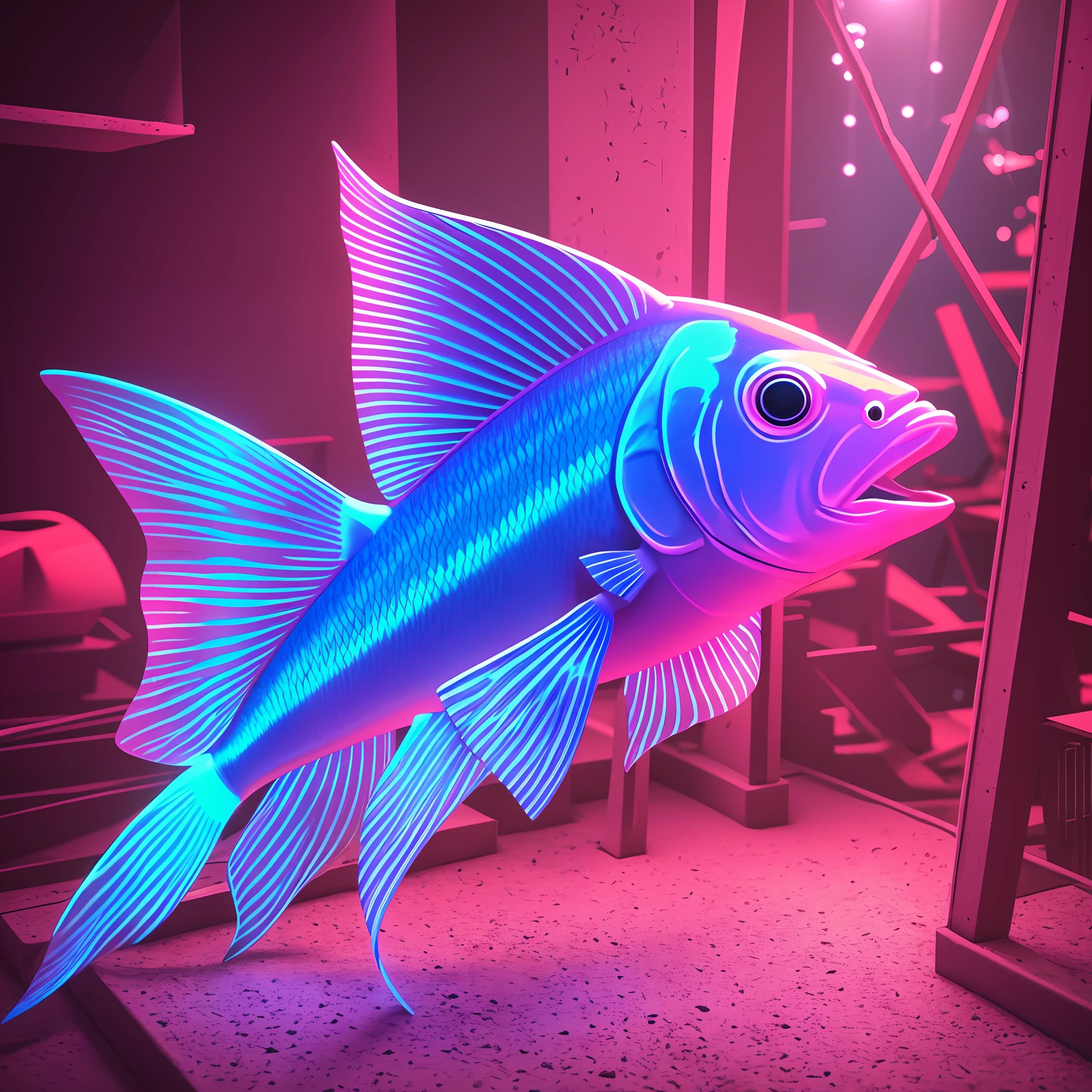 realistic neon fish, 8K --auto --s2