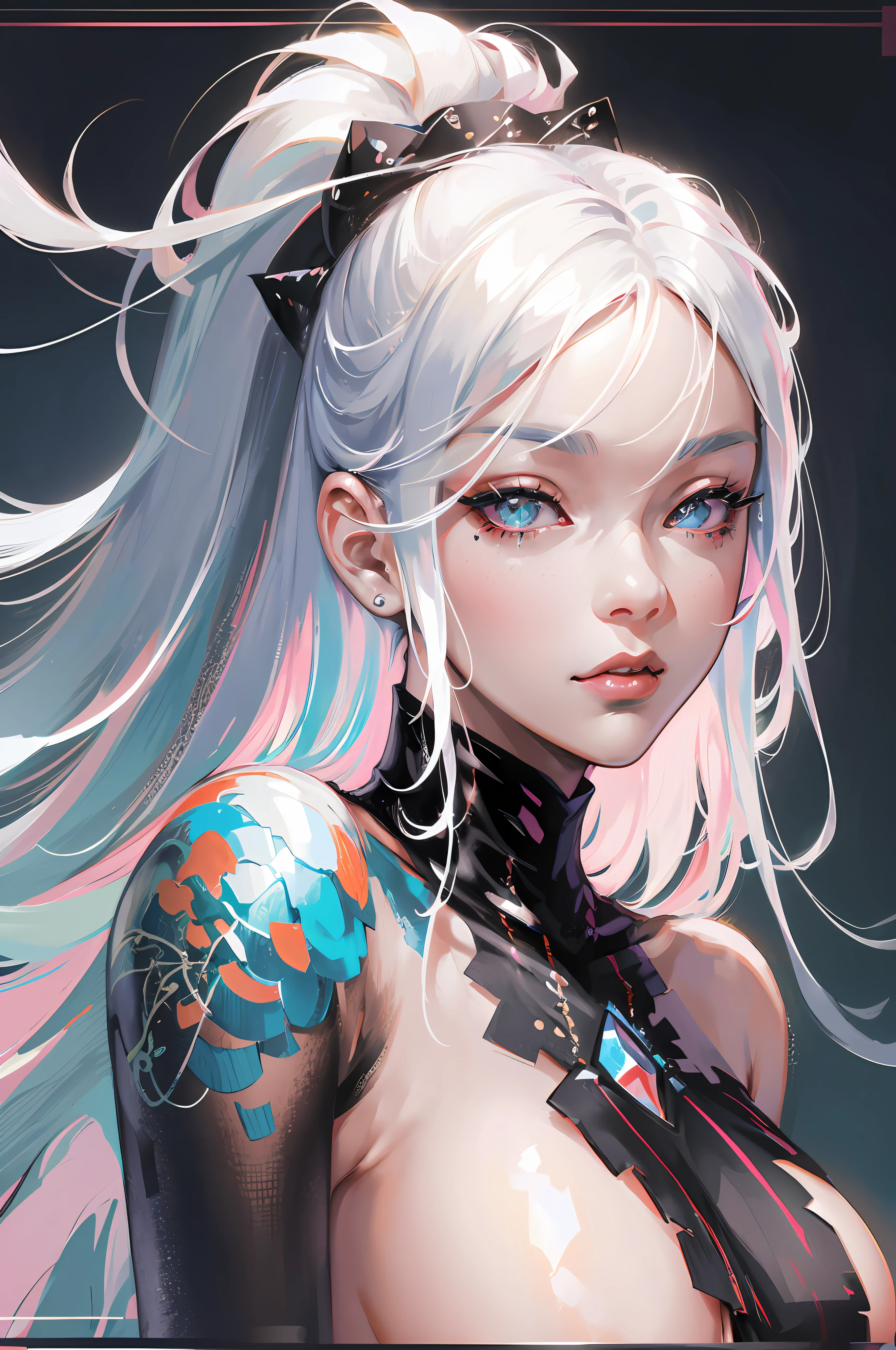 anime girl with white hair and black clothes posing naked, extremely detailed artgerm, detailed digital anime art, artgerm on artstation pixiv, guweiz on pixiv artstation, guweiz on artstation pixiv, fanart best artstation, :: rossdraws, trending on artstation pixiv, rossdraws 2. 5