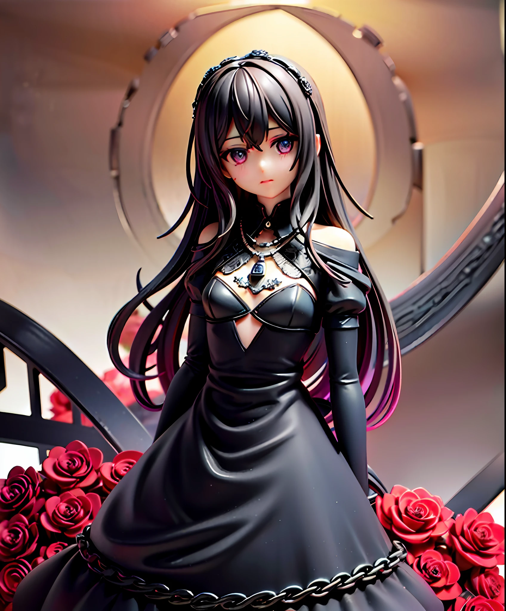 ((Masterpiece)), ((Best Quality))), ((Ultra Detailed)), ((Inset)), ((Black Long Straight)), Lens Glow, Depth of Field, Baby, Purple Eyes, Brunette Hair, Gaze, Chiffon Dress, Hair Bow, Berets, Cross Necklace, flat_chest, {{{Masterpiece}}, {{Best Quality}}}}, Illustration, {{Beautiful Details Girl}}, {{Black Magic}}, Solo, (((Beautiful Detail Lighting))), Beautiful Detail Eyes, ((((((black long straight))))),{{{Beautiful detail dress}}},midriff,{{girl}}},(((Dark side))))),{{{{Bust}}},{{{watercolor_(medium)}}}}},All Black Bloomers,Flowers,Hollow Eyes,Hollow Night,Hollow Knight,{{{{Chain}}}}}},Dark Souls,Deep Sea Ship,Deep Darkness,Darkness,{{{Girl}}}}},{{{{ Small Tits}}}, Death Garden, {{{{Emotionless Eyes}}}}, {{{Cthulhu}}}, ((extremely detailed dark clouds)))), {{{Very detailed CG Unity 8k wallpaper}}}, (((Very detailed face)))), (Jitome))), (dark_persona)))), {{ruins}}, {{{{beautiful tailing shadow}}}, ((roses)), (vines), blood, ((sketches)), (painting), red rope, ((sketch)), (painting)